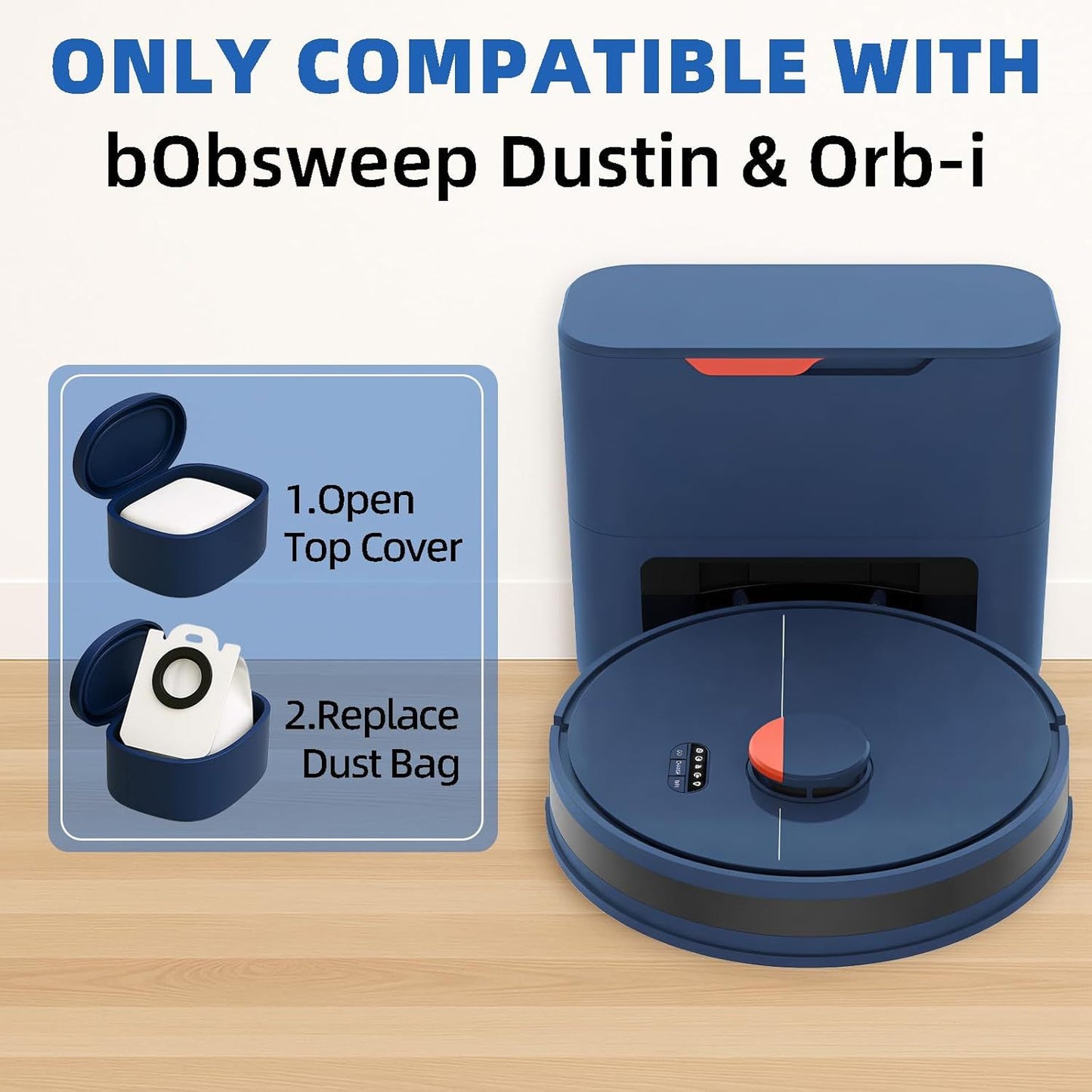 10 Pack 4.6 Liter Disposable Dust Bag Compatible with bObsweep Dustin & Orb-i Sel-Emptying Robot Vacuum Replacement Parts Accessories, 10 Vacuum Bags