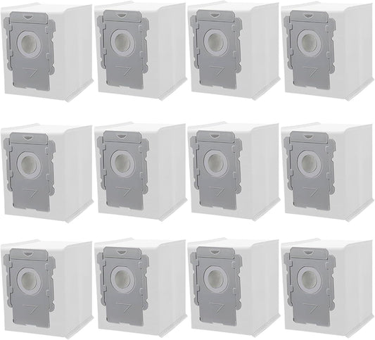 12 Pack Vacuum cleaner bags or irobot Roomba i7 i7+ i8 i8+ i3 i3+ i4 i4+ i6 i6+ j7 j7+ s9 s9+, i and s and j Series Clean Base Automatic Dirt Disposal Bags