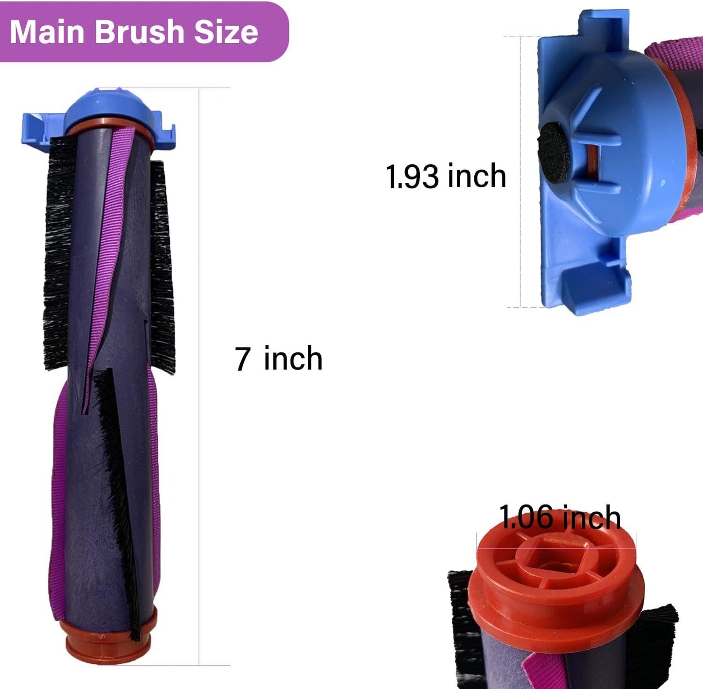 Main Roller Brush or Shark RV2820ZE RV2820YE RV2820AE AV2820AE AV2820S AV2800ZE RV2800S RV2800YE AV2810AE AV2810ZE RV2810YS UR2850YS UR2860YS Robotic Vacuum Cleaner Replacement Accessories Parts