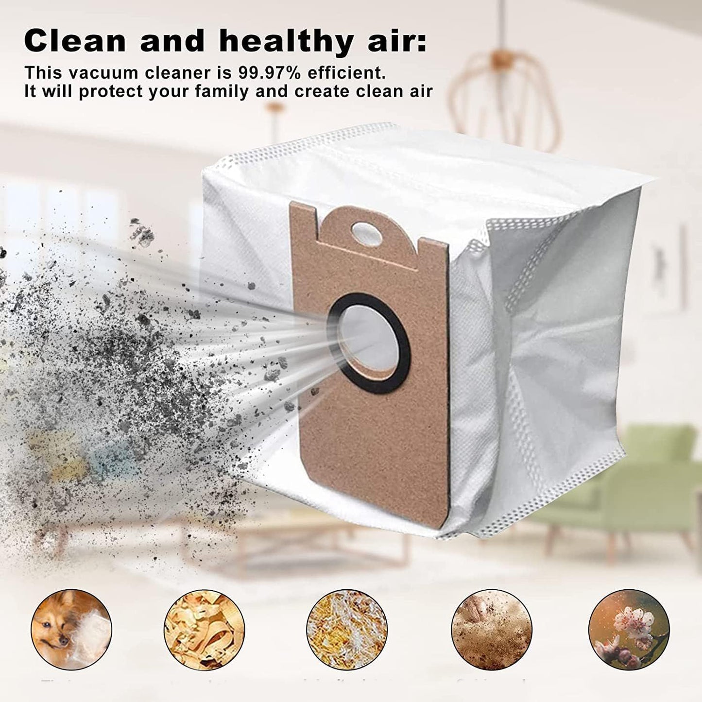10 Pack Dust Bags or iHome AutoVac Nova S1 Pro, iHRVS1PRO-3BLK, iHRV6-BLK, iHRV7-SLK, iHRV13-BLK,iHRV14-BLK Robot Vacuum Replacement Accessory Parts