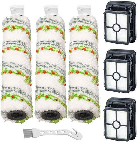 3 Pack Multi-Surace Pet Brush Rolls 2788 and 3 Pack Vacuum ilters 1866 or Bissell CrossWave Max 2554 2590 2593 2596 or HydroSteam 35151 3515 35152 3513 3518 Vacuums, Part 1618641 & 1608684