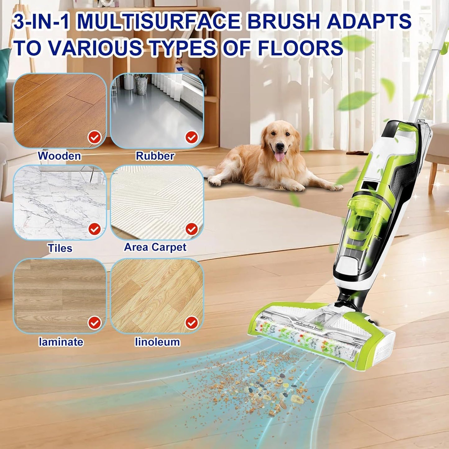 Brush ilter Replacement Parts or Bissell CrossWave Vacuum 3888A 1785 Pet Pro 2306A Cordless Wet Dry Vac, 3 Pack 2460 Multi-Surace Pet Brush Roll & 1866 Vacuum ilter, Part 1613568 1608684