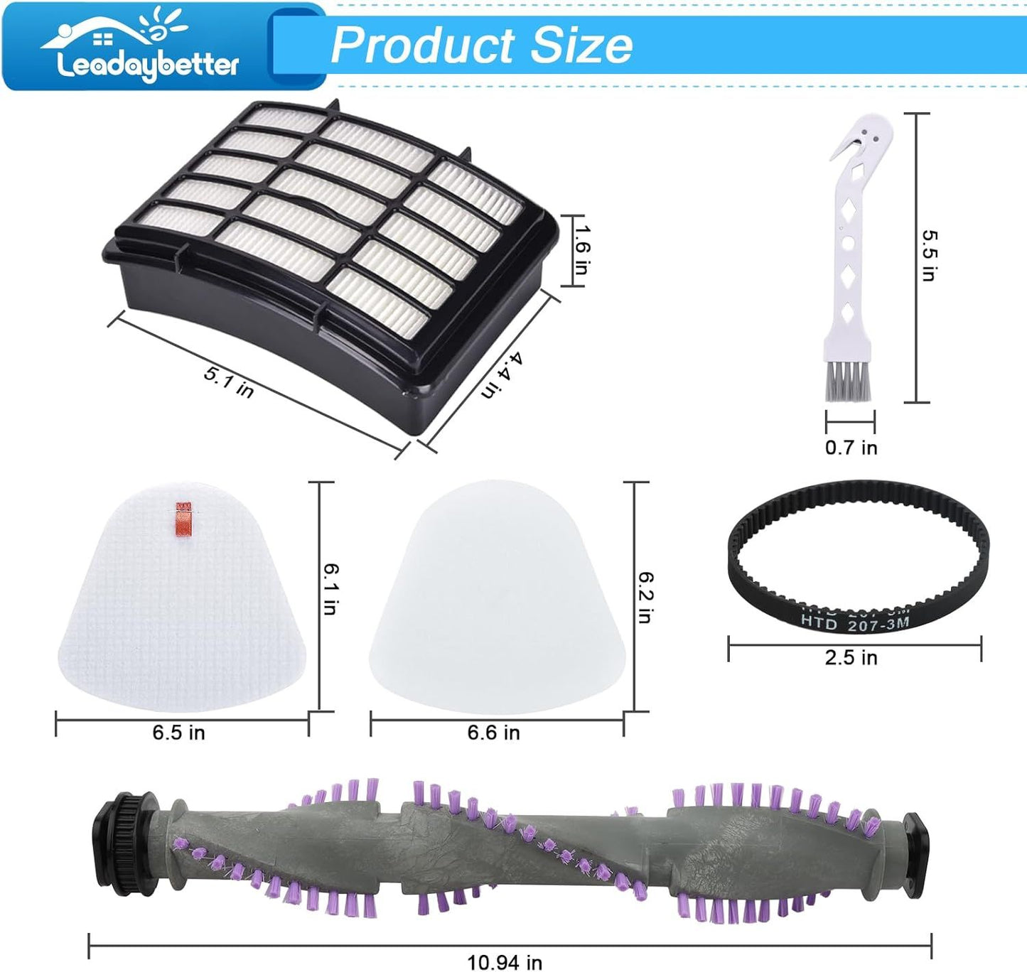 Brush Roll ilter Replacement or Shark Navigator Lit Away NV350 NV351 NV352 NV356E S2 NV360 NV355 NV356 NV357 NV358 Vacuum Cleaner, with Belt and Wheels