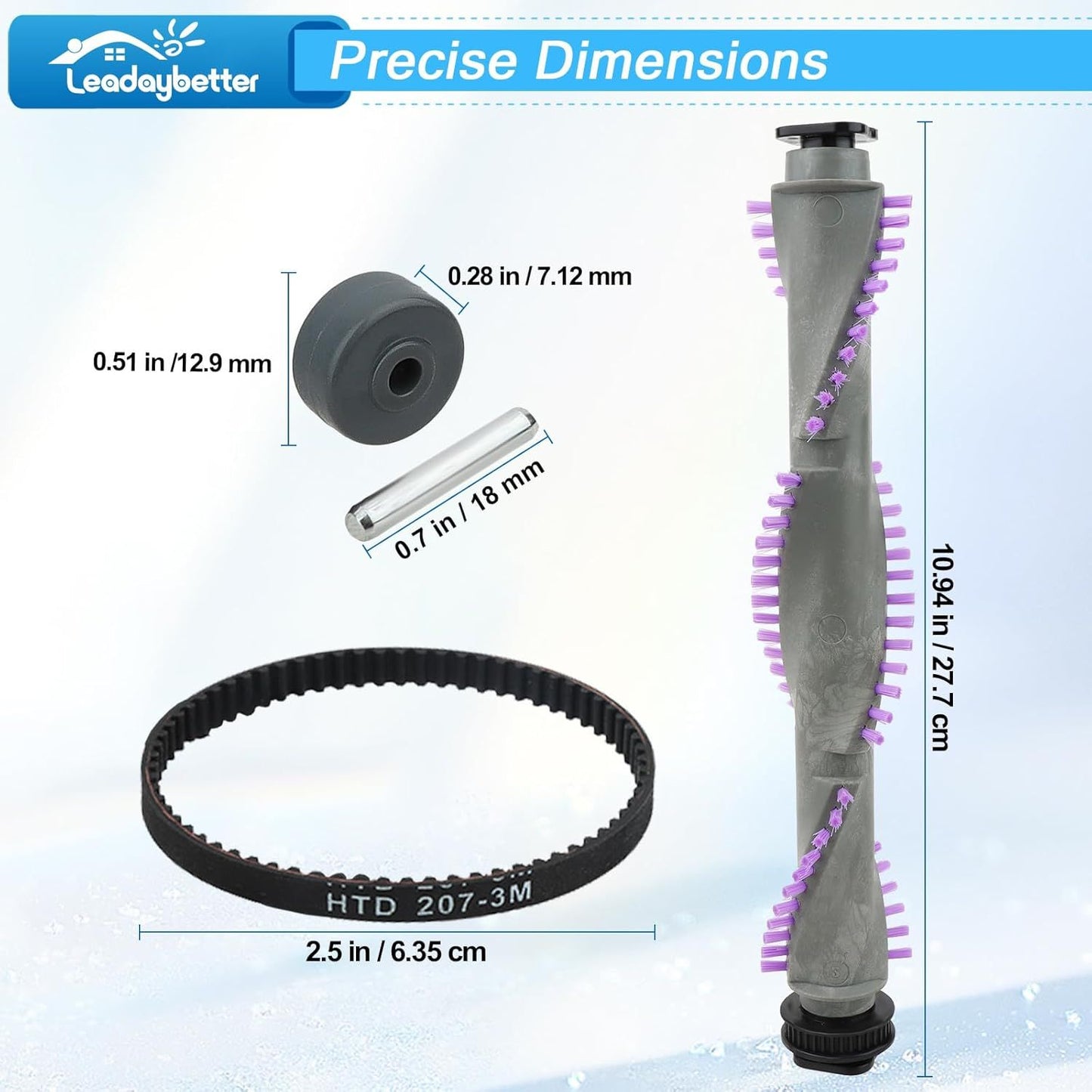 Roller Brush Replacement or Shark Navigator Lit Away NV350,NV352,NV353,NV360,NV356E,NV42,NV80,UV420,NV70,NV41,NV71,NV90,NV22 Series Upright Vacuum，1 Roller Brush + 2 Belts + 2 Wheels