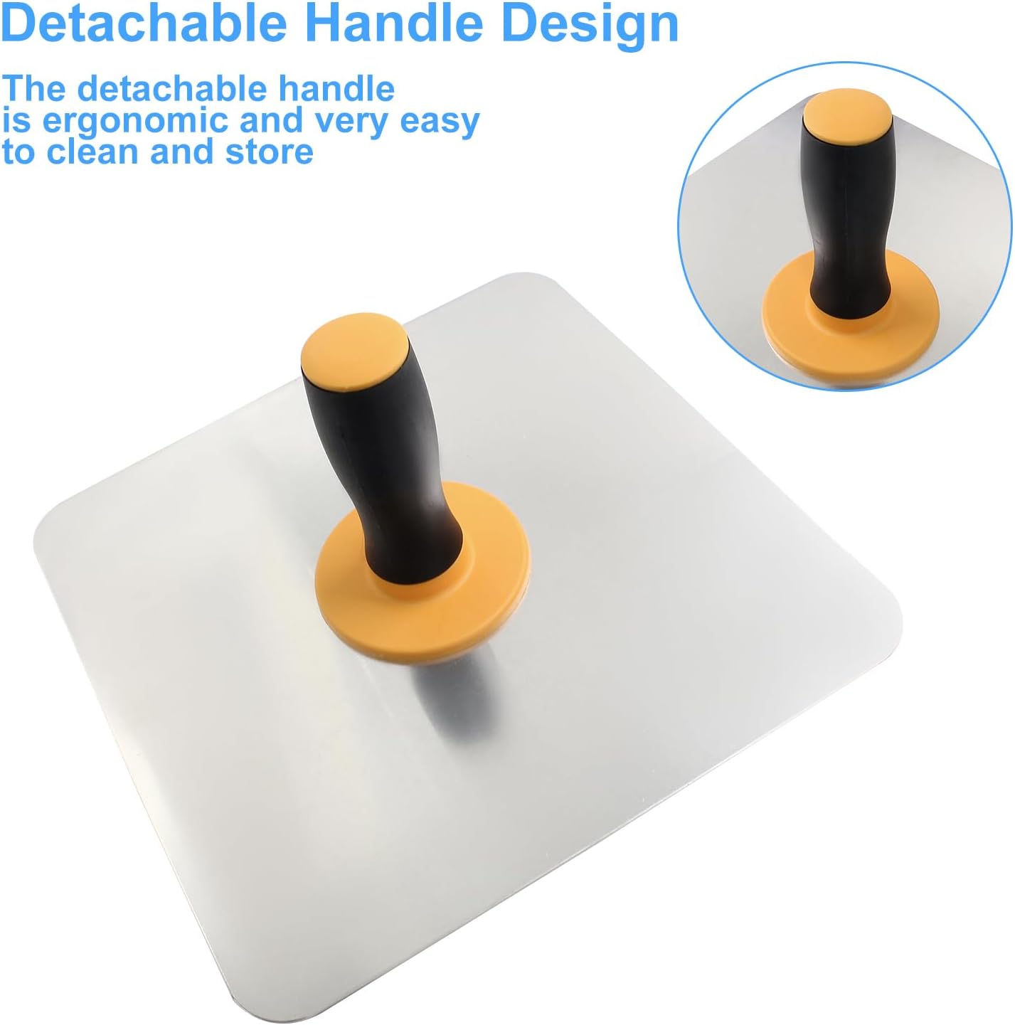 Biaungdo Aluminum Plaster Hawk, 12 Inch Mortar Board Holder with Soft Handle, Plastering Hawk Tool for Mortar, Drywall
