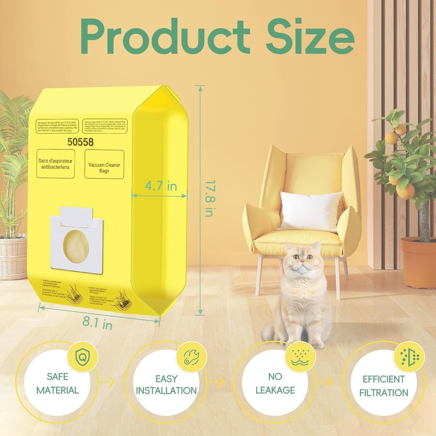 30 Pack Vacuum Cleaner Bags it or Kenmore Canister Type C/Q 5055 50555 50557 50558 and Pana·sonic Type C-5 C-18, 200 Series, 400 Series, 600 Series, 700 Series, 800 Series Vacuum By