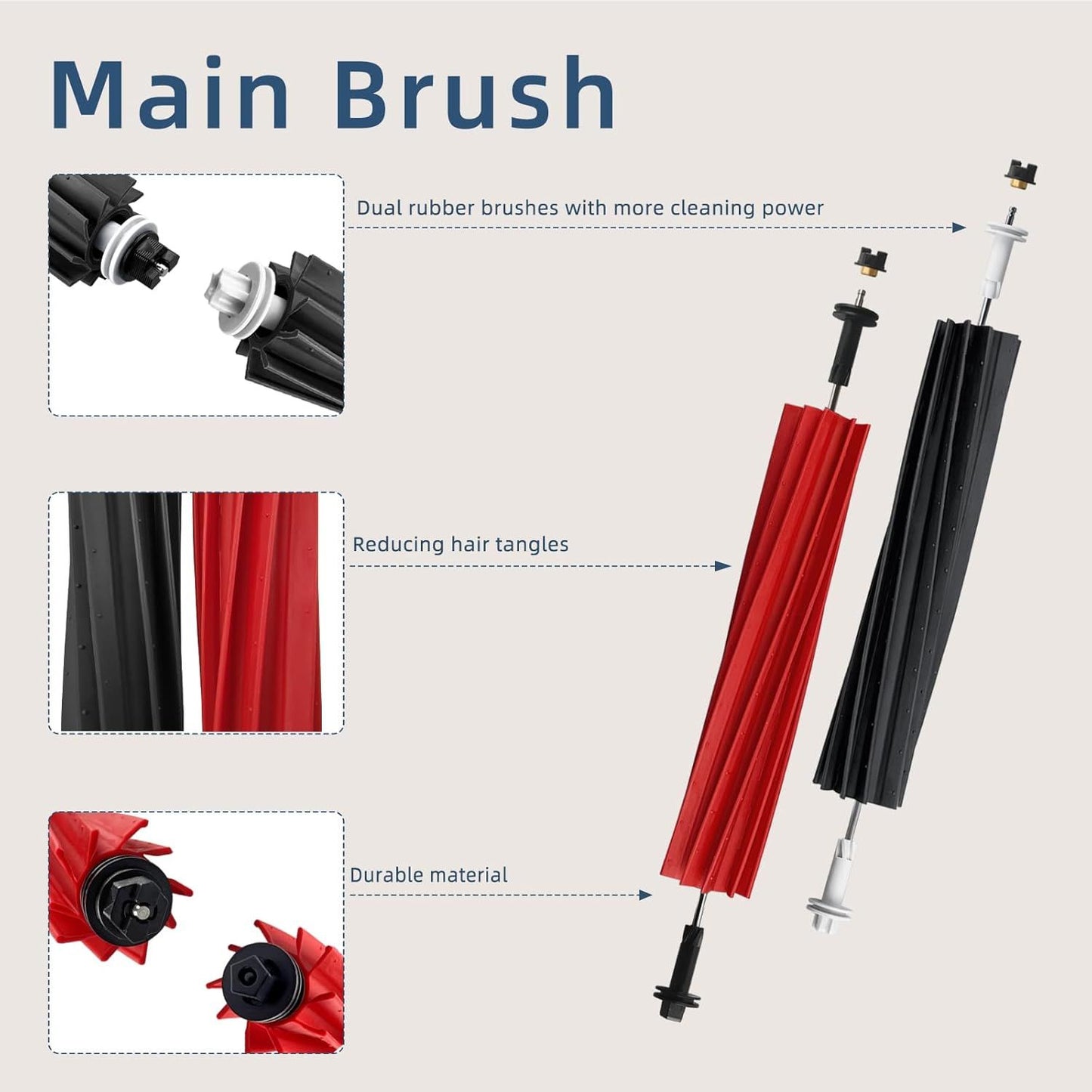 Replacement Parts Accessories Compatibale or  S8 Pro Ultra / S8 / S8+ Robotic Vacuum Cleaners Include: 1 Dual Roller Main Brush 4 Side Spin Brushes 4 Hepa ilter Attachments
