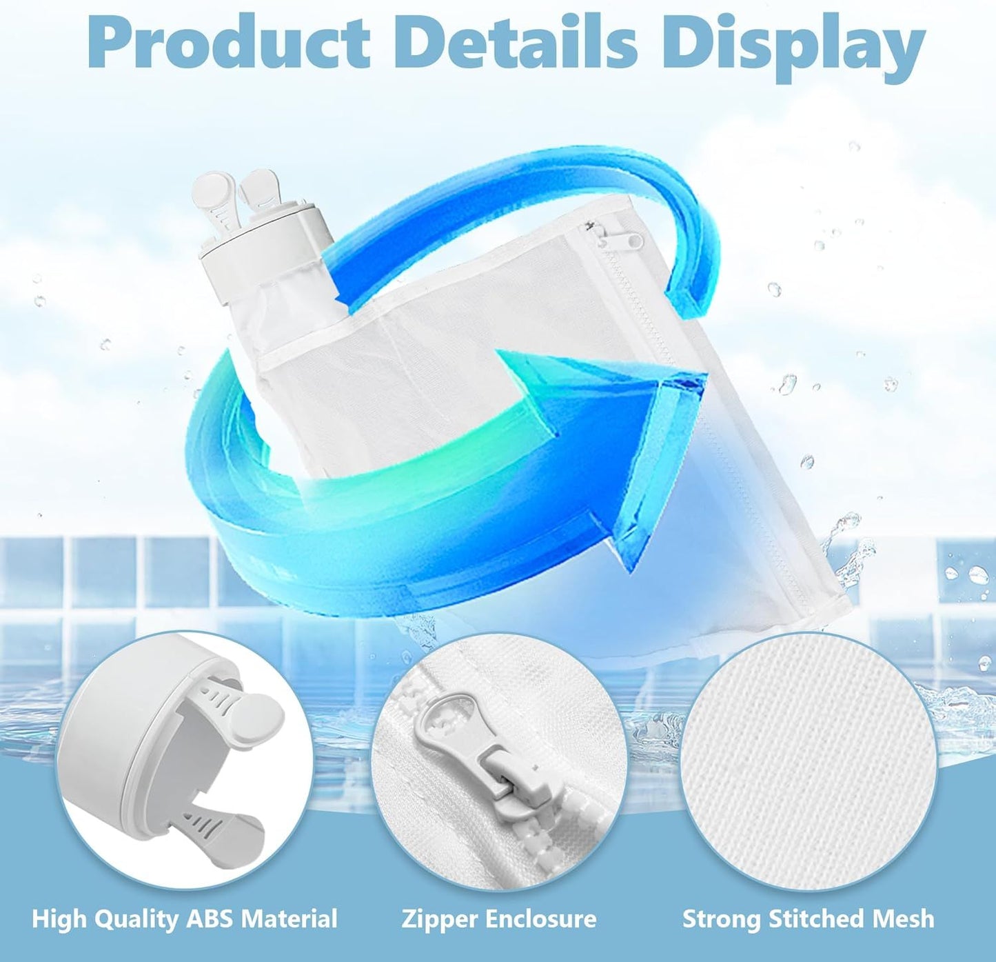 Pool Spa Zippered Bags Replacement or Polaris 280, 480 Pool Cleaner All Purpose ilter Bags K13 K16 (2 Pack)