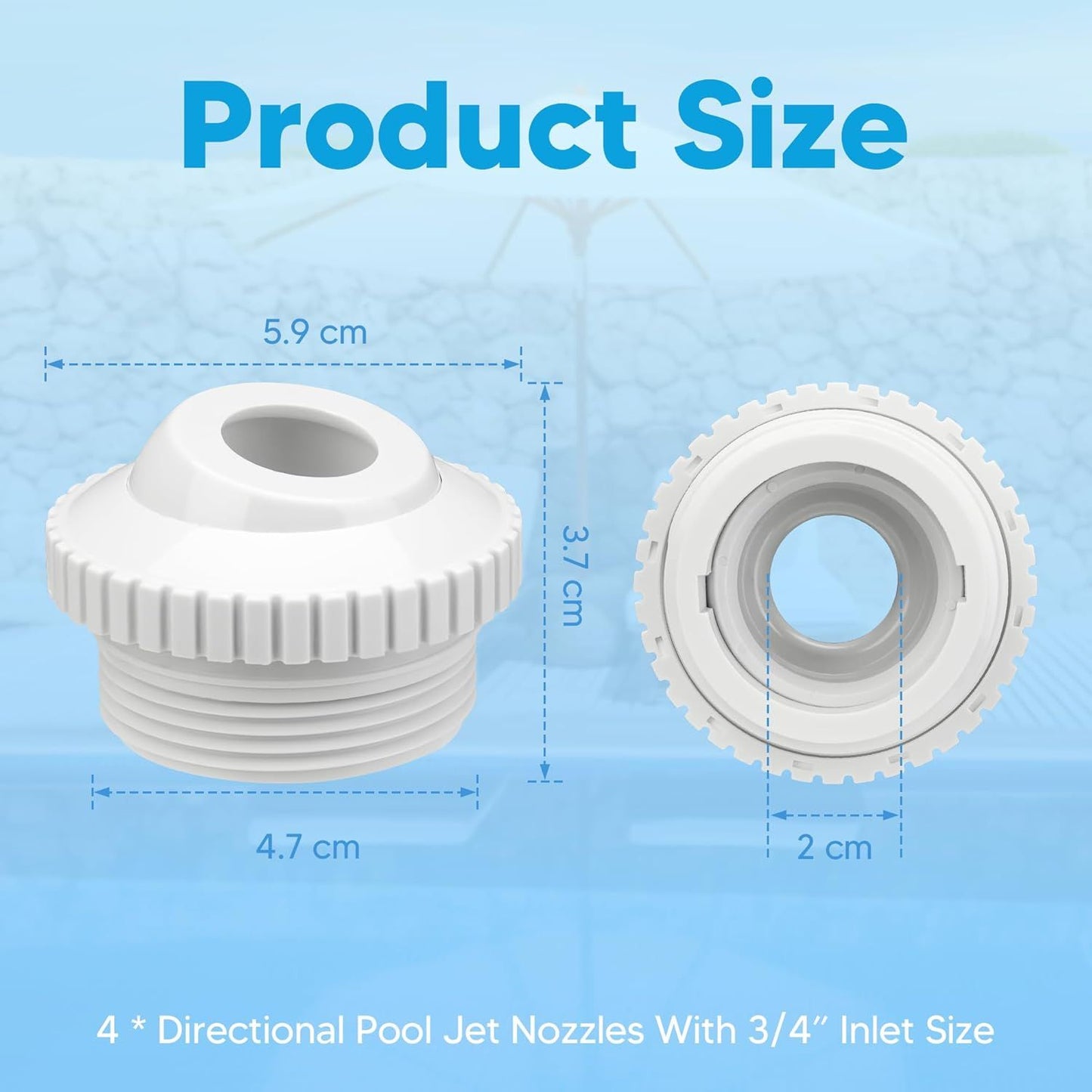 Pool Jet Nozzles 3/4" SP1419D low Inlet itting Opening Water Directional Pool Return ittings, 6 Pack