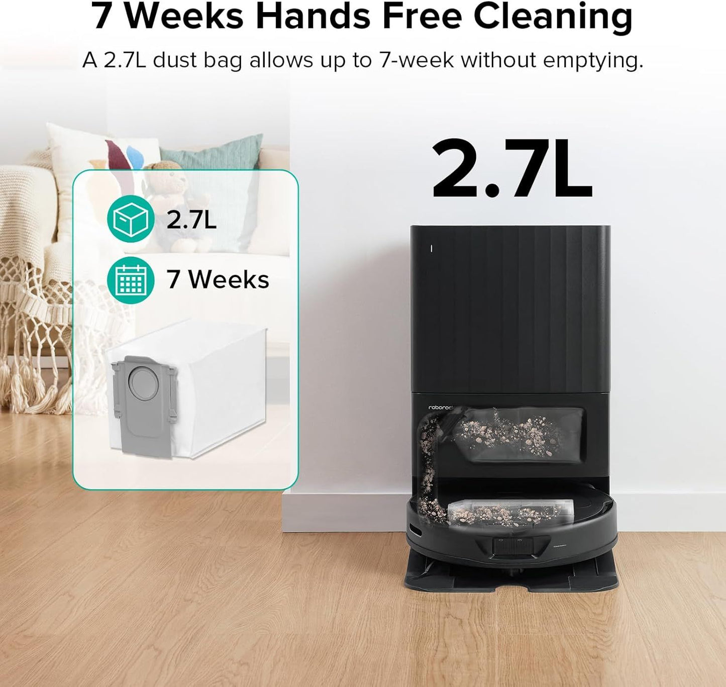 6 Packs Disposable Dust Bags or QV35A, Saros10series, Saros20, Saros 20 Sonic, QrevoCurv2low, QrevoCurv, QrevoEdgeS5A, QrevoSlim, S8MaxUltra, QrevoMaxV, QRevo series Robot Vacuum