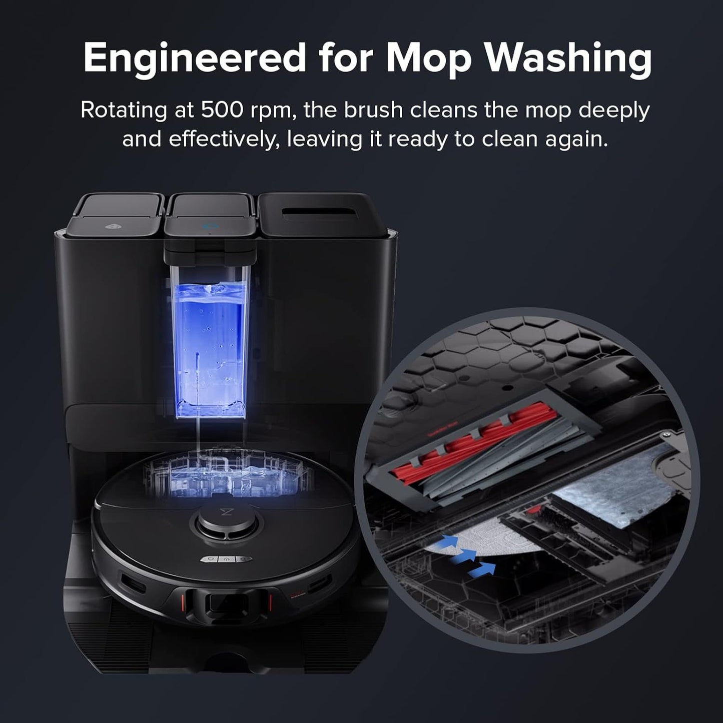 High-Speed Cleaning Brush or Saros 10/S8 MaxV Ultra/S8 Max Ultra/S8 Pro Ultra/S7 Max Ultra/S7 MaxV Ultra or Mop Washing and Dock Sel-Cleaning (2pcs Included), Robot Vacuum Accessories
