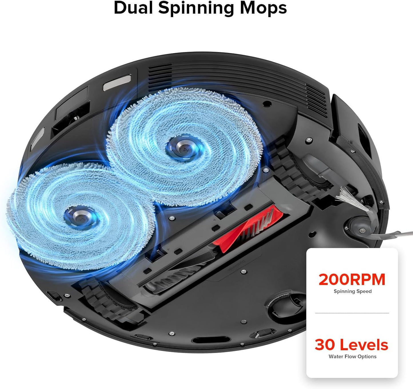 Rotating Mop Cloth or Saros 10R & Saros Z70 Robot Vacuum Cleaner, 4PCS High-Absorbency Microiber, 200 RPM Spinning Speed, 30 Water low Levels