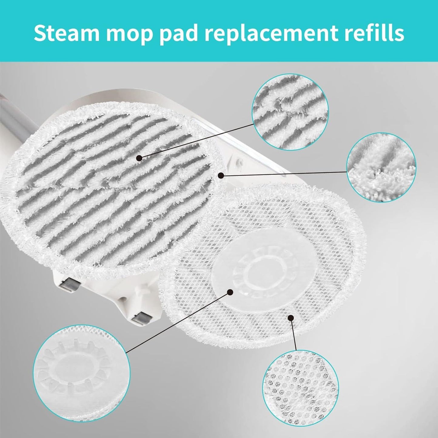 S8201 Pads Replacement Steam Mop Pads or Shark S8201 S7001 S8001 S7201 S7000AMZ S7000 S7005 S7020 S7001C Series Steam & Scrub All-in-One Scrubbing Mop, 4 Pack