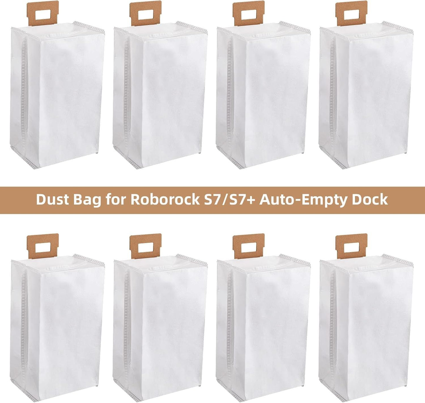 8 Pack Dust Bag or  S7 / S7+ Vacuum Cleaner Auto-Empty Dock, 3L Large Capacity Replacement Bag