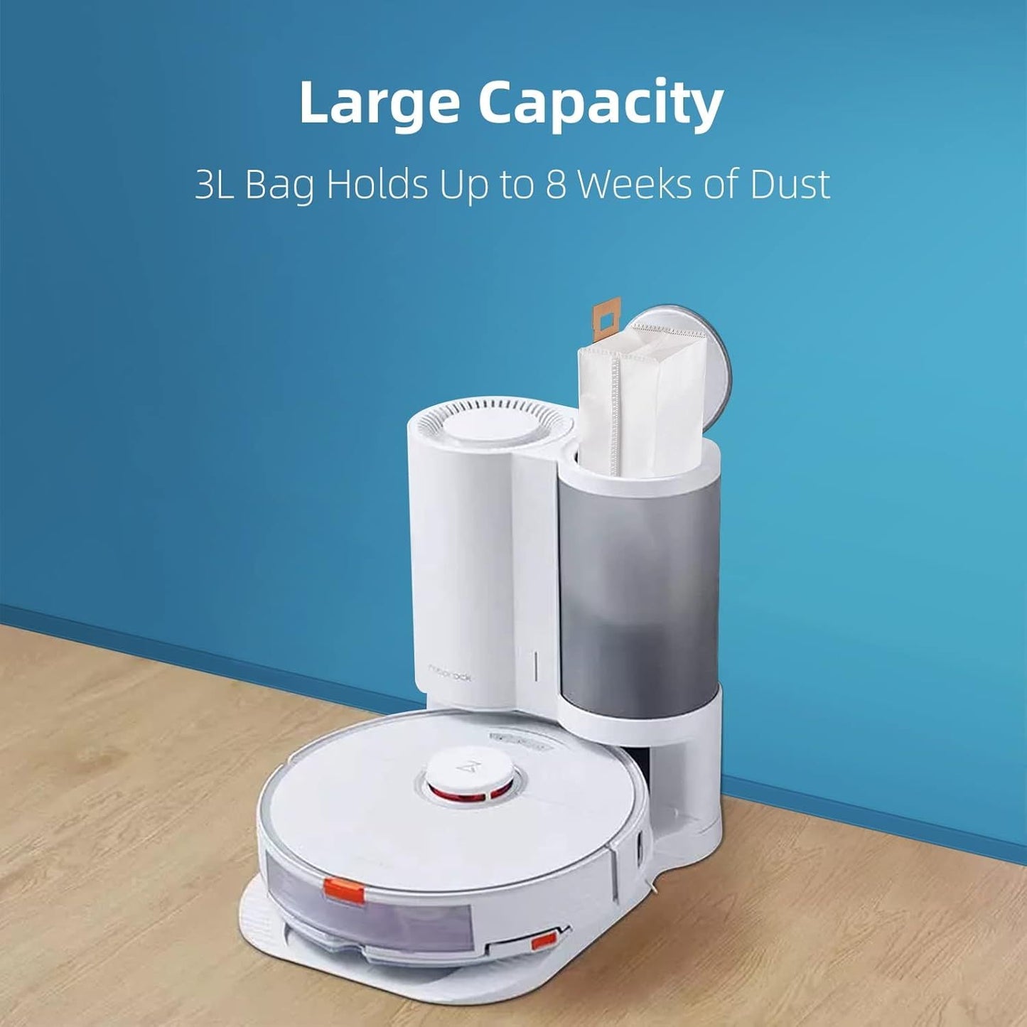 8 Pack Dust Bag or  S7 / S7+ Vacuum Cleaner Auto-Empty Dock, 3L Large Capacity Replacement Bag