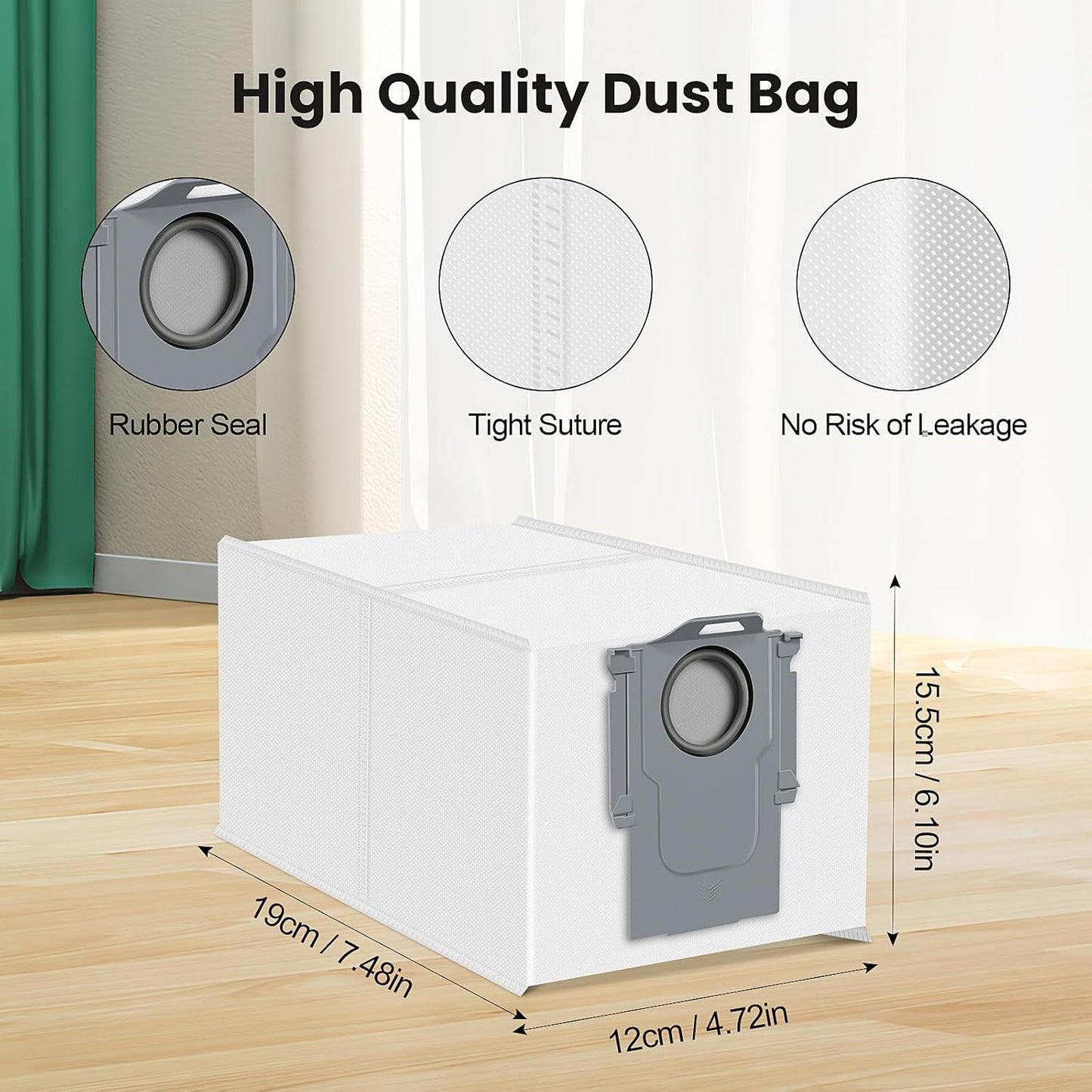 24 Pack Qrevo Dust Bags or  QV 35A/Saros 10R/Qrevo S/Qrevo Pro/Qrevo Plus/Qrevo Master/Qrevo Slim/Qrevo Curv/Qrevo Edge/S8 MaxV Ultra Robot Vacuum, 3L Large Capacity Replacement Dust Bag