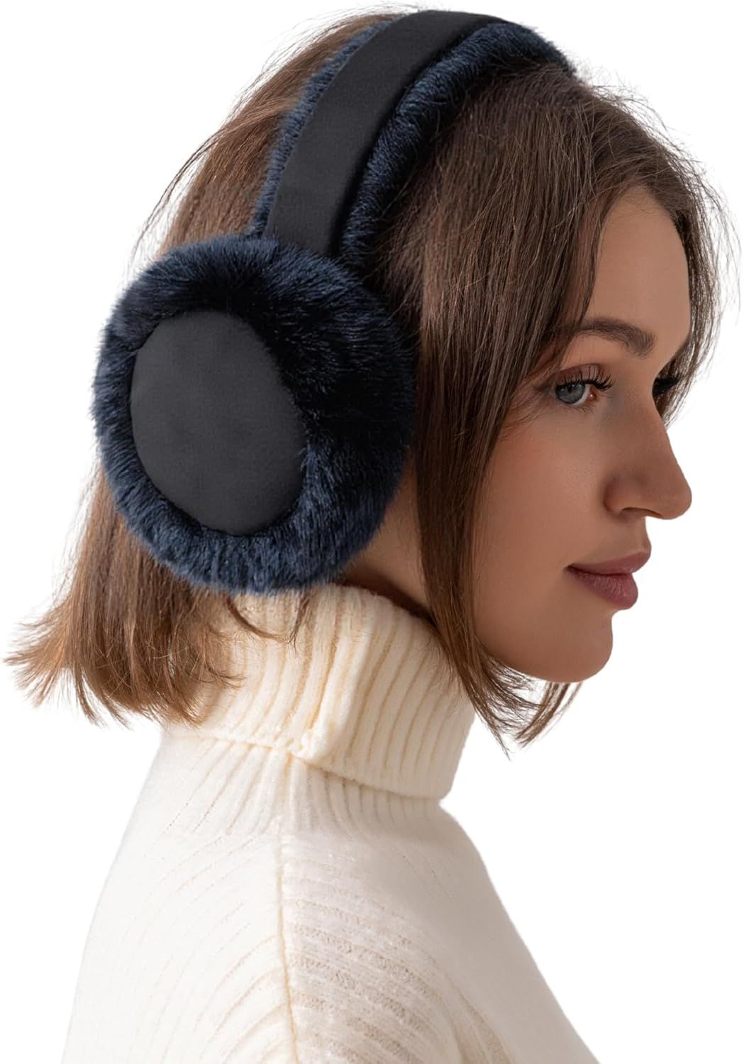 Ear Mus or Winter Women, Water Resistant Suedette and aux ur Warm Earmus oldable Outdoor Ear Warmers or Women Girls