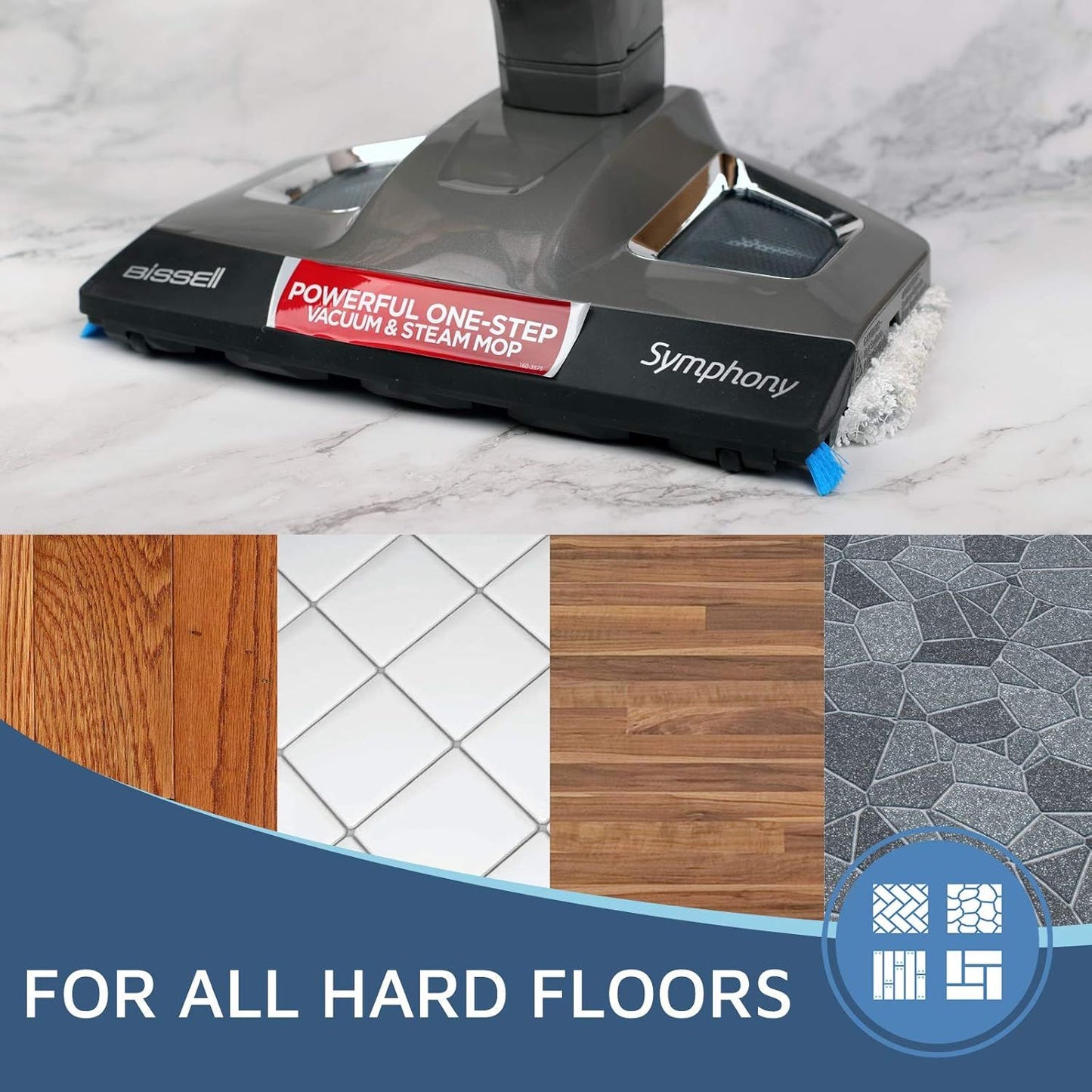 Steam Mop Pads or Bissell Powerresh Vac & Steam Series - 6 Pack, Compatible with 2747A, 1132, 1543, 1632, 1652 Models, Hard loor Mop