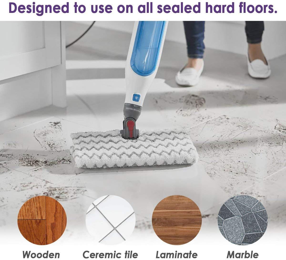 Steam Mop Pad or Shark Genius Lit-Away Pro S5003D S5002Q S5003A S6001W S6001WM S6002 S6002C S6003D S6003 S3973 S3973D S3973WM Washable Steam Mop Replacement Mop Cloth, 4 Pack