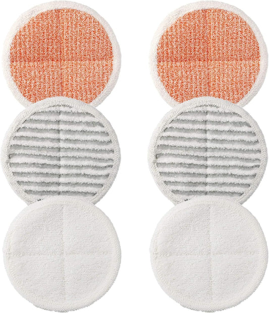 6 Pack Replacement Pads or Bissell Spinwave 2124,2039A,2307,23157,20391,20399 Powered Hard loor Mop