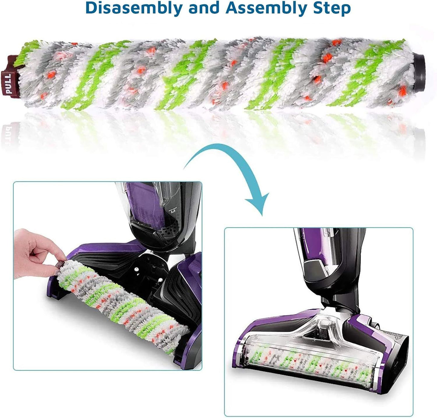 Replacements Part Compatible with BISSELL CrossWave Wet Dry Vacuum, CrossWave PET PRO and CrossWave Cordless Accessories (2 Multi-Surace Pet Brush Rolls+2 ilters)