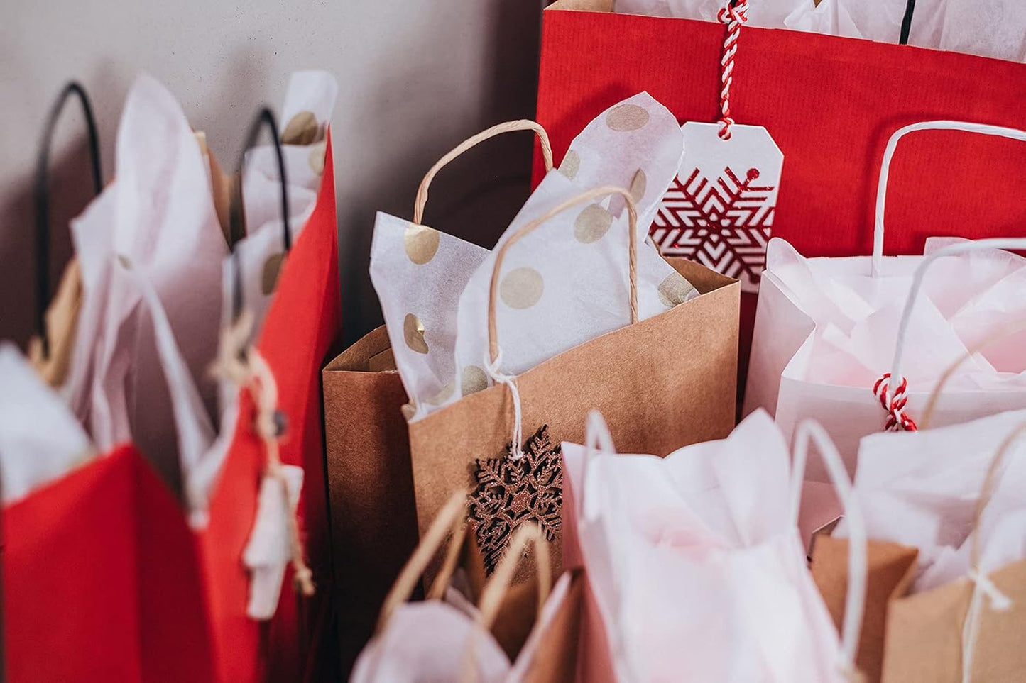 Eupako Kraft Shopping Bags 10x5x13 - 100 PCS Brown Paper With Handles, Gift Bulk, Party Favor, Merchandise, Retail