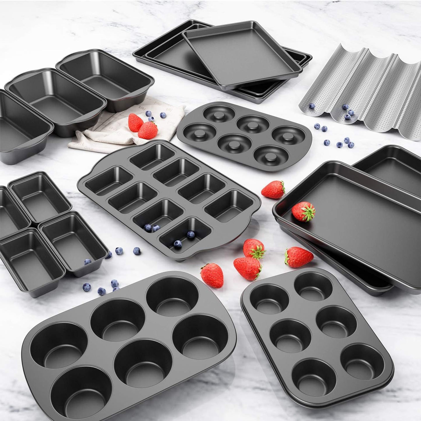 3 Pack Nonstick Muin Pan, Carbon Steel Cupcake Pan, Easy to Clean and Perect or Making Muins or Cupcakes, 6 Cup Jumbo
