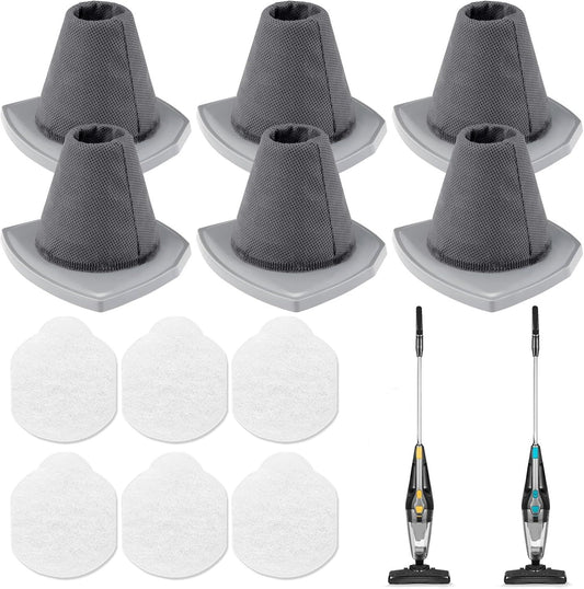 6+6 Pack NES215A/ NES210 Vacuum ilter Set or Eureka NES215A/ NES210/ NES212/ NES215 Blaze Stick Vacuum Cleaner, 6 Vacuum ilters + 6 Pre-Motor ilters, Compare to Part #N0101 & N0102