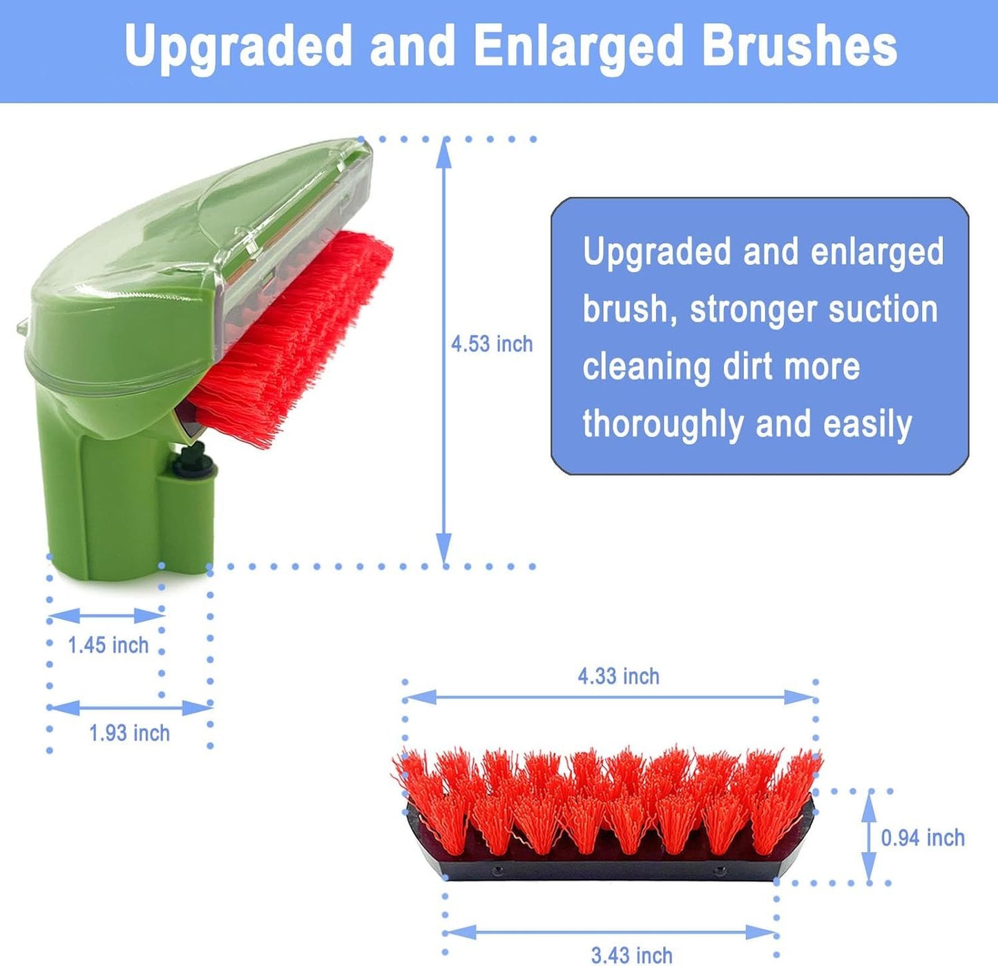 Upgraded 1400B Little Green 5.3" Detachable Tough Stain Brush Tool Replacement or Bissell Little-Green Upright &Portable Carpet Cleaners or 1400B 4075 3860 1425 2458 3194 3353 Series,1+2 Brush,Green