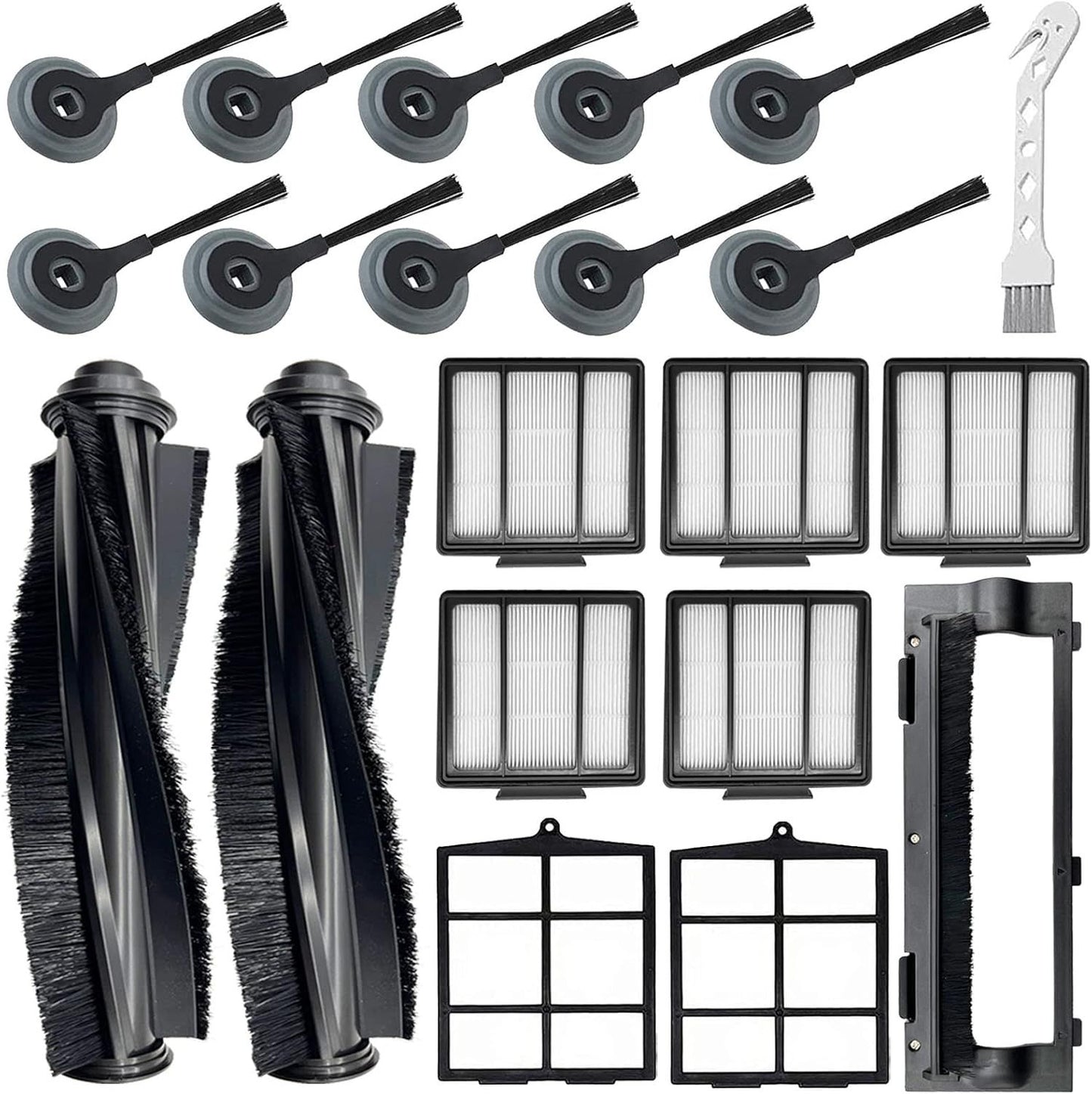 20 Pack Replacement Parts or Shark ION AV751 R85 RV850 S86 S87 S88 R71 R72 R75 RV761 RV771 RV871 AV752 AV753 Robot, 2Main Brush&5ilters&10Side Brushes&2Pre-ilter&1Brush Protect Guard