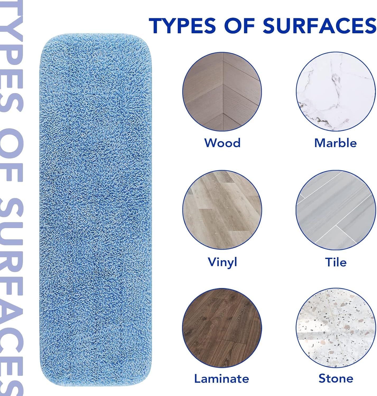 Replacement Mop Pads it or Rubbermaid Commercial 18" and 17" Mop - 10 Pack Wet & Dry Commercial Cleaning Reusable Reills it or Any lat System 17 and 18 Inch