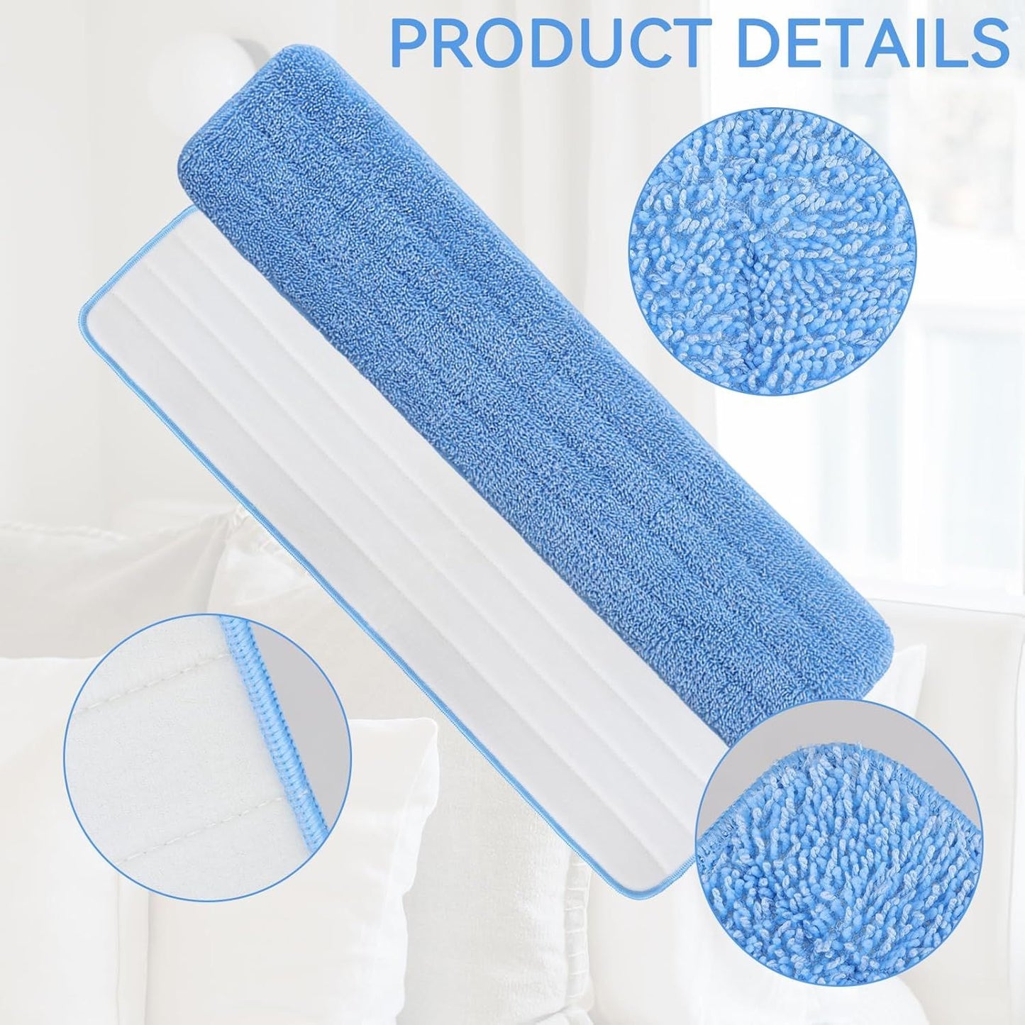 Replacement Microiber Pad or Rubbermaid Commercial 24 Inch Mop Head - 8 Pack Wet & Dry Commercial Cleaning Reills Reusable Mop Reills it or Any Microiber lat Mop System 24"