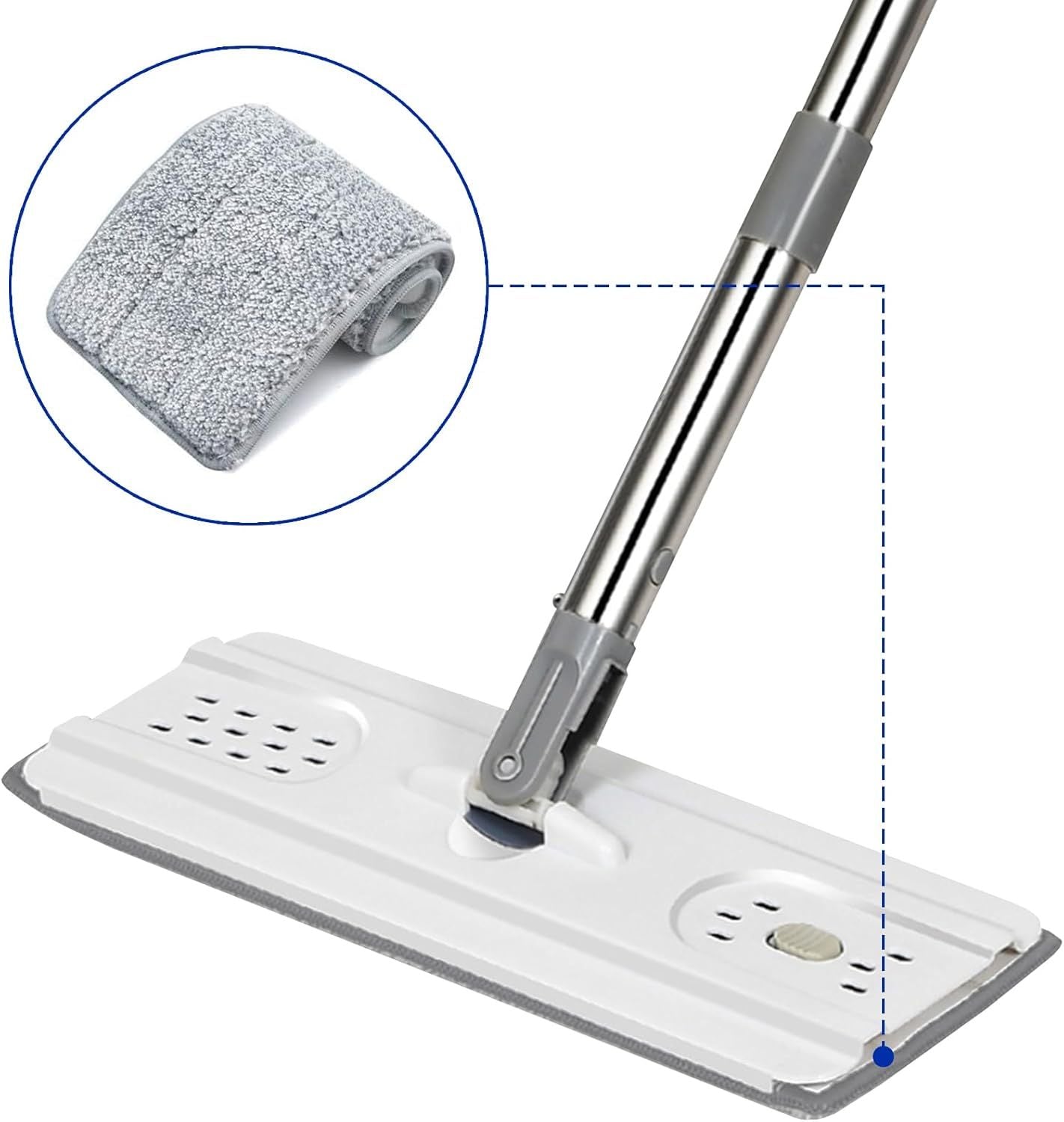 Microiber Cleaning Pads: 10 Pack 13" X 4.9" Washable or loor Cleaning Compatible with Tethys & Most 13 Inch lat Mops - Replacement or Mop Bucket Set