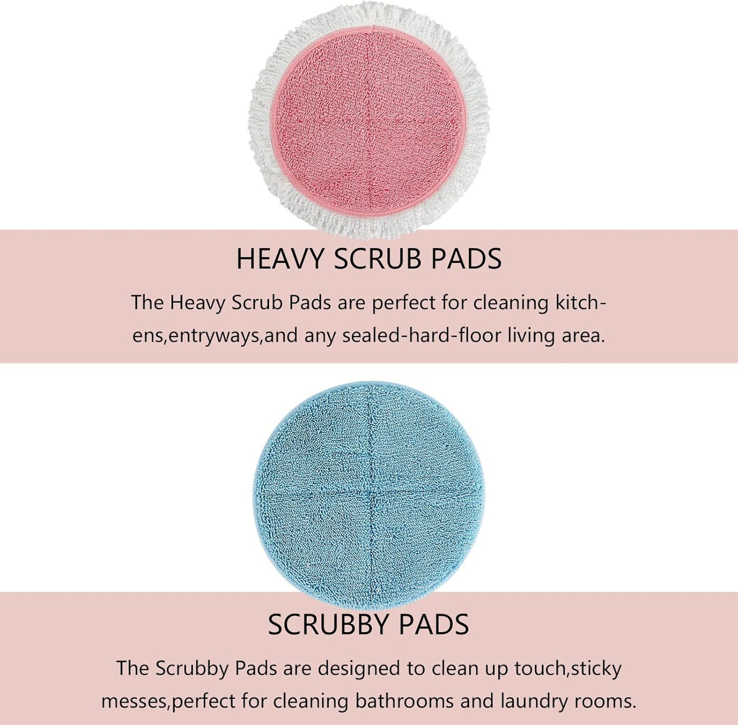 Spin Cordless Electric Mop Pads - 8 Pack Steam Electric Mop Reills it or Vmai/Eous/Idoo/Alabot/Devoac - 7.28inch Spin Replacement Mop Pads or loor Cleaning