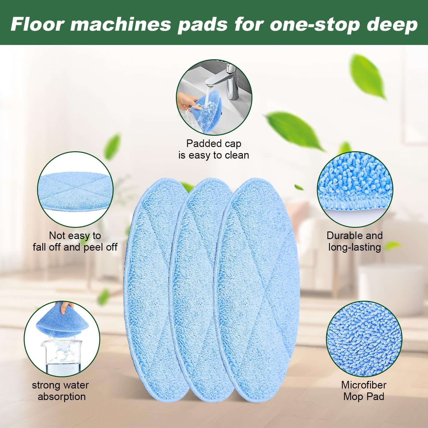 Commercial 17 Inch Microiber Carpet Bonnet loor Machines Pads Compatible with loor Machine: 3 Packs Microiber Carpet Bonnet loor Buer Pads
