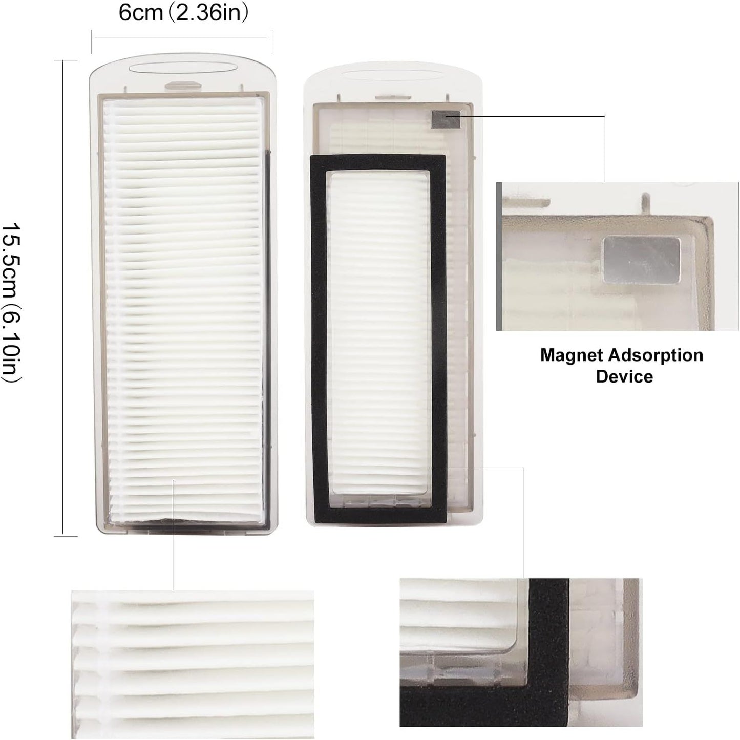 Replacement Accessories Compatible with Robot Sweeping Narwal T10,Microiber X2 ilters X4 Side Brushes X4 Mop Cloth X1 Brush