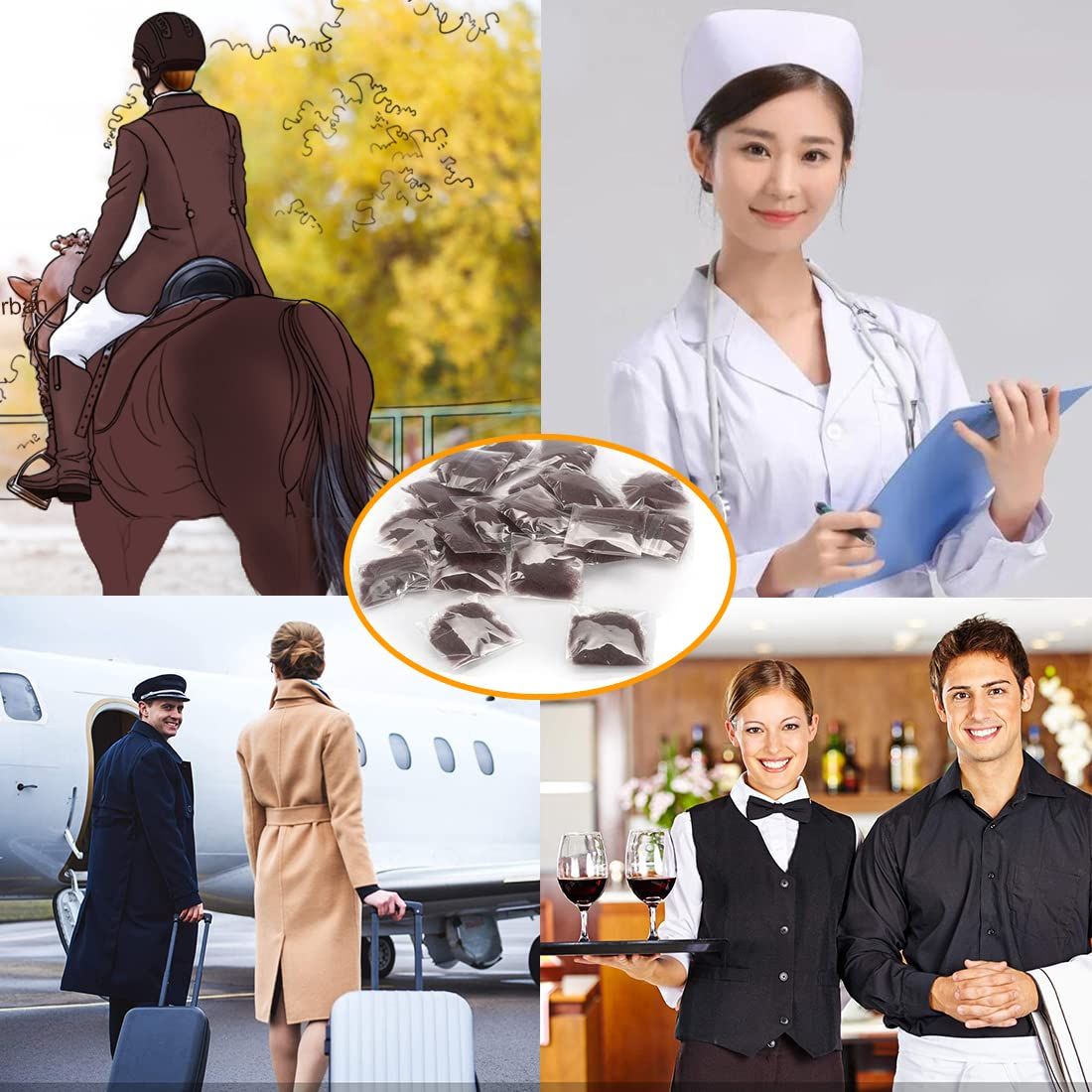 50PCS Hair Nets Invisible Elastic Edge Mesh Bun Hair Nets for Ballet Dance 20" Brown