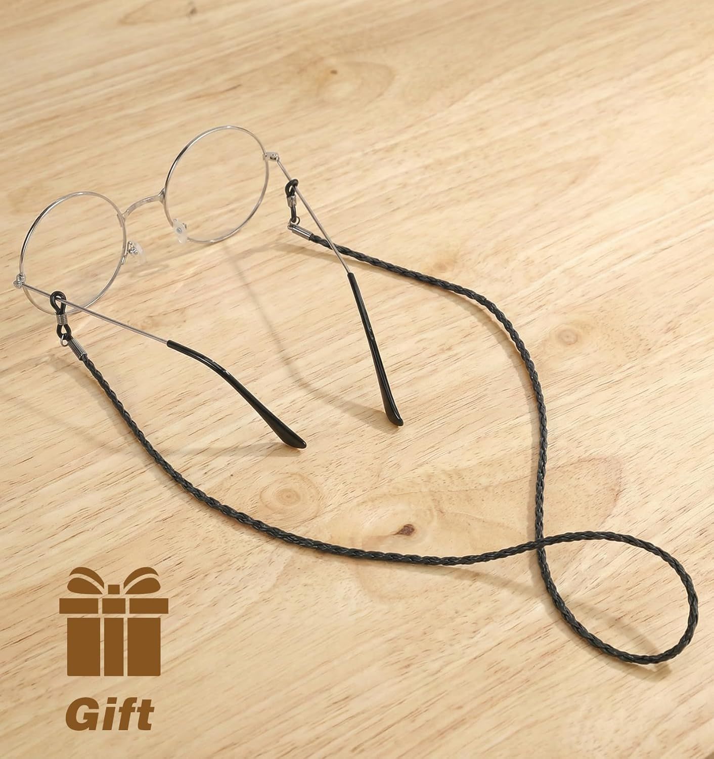 6Pcs Glasses Strings, Leather Eyeglass lanyard for Women Men, Multicolor Eye Glass Holder Around Neck, Eyewear Retainer Strings for Glasses Reading Sunglasses