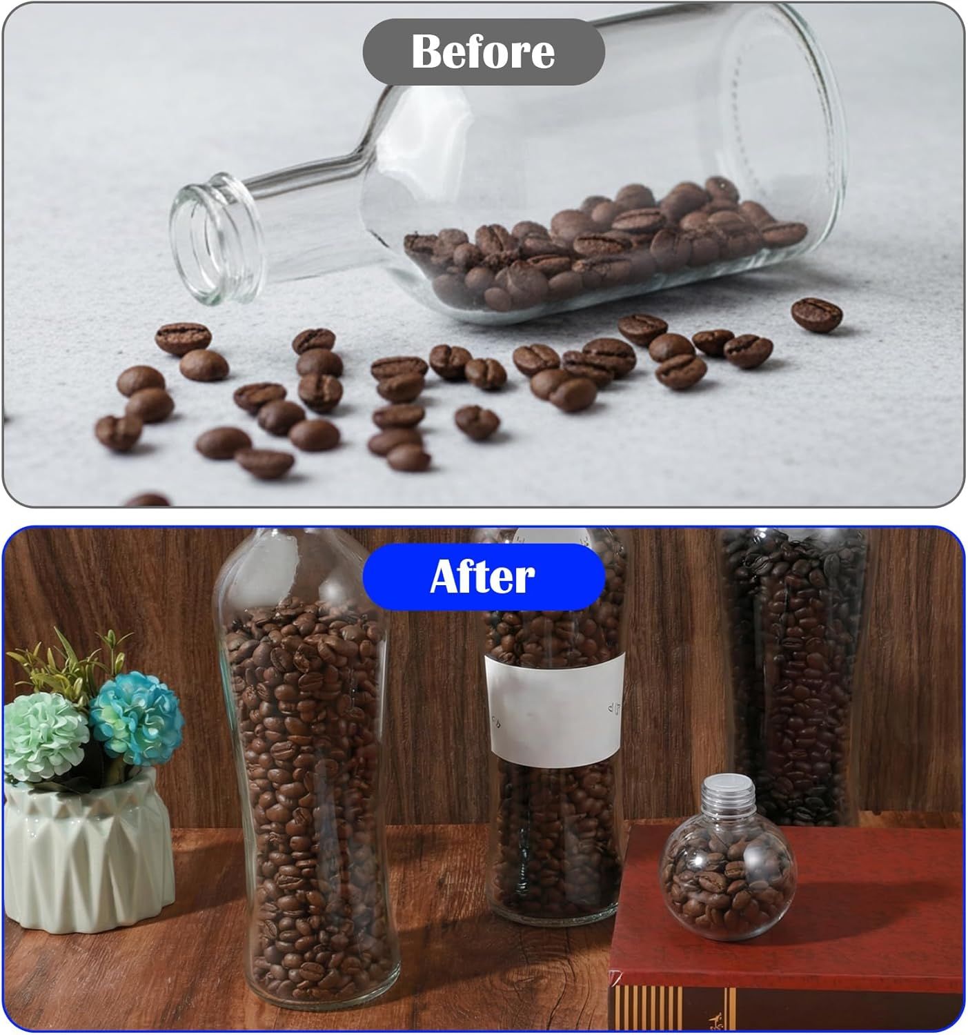 60Pcs Salt and Pepper Stoppers Plugs, 6 Sizes (13/15/17/18/19/23 mm) Plastic Bottle Plugs, Leak-Proof Clear Caps for Spice Containers & Shaker Bottles, Reusable