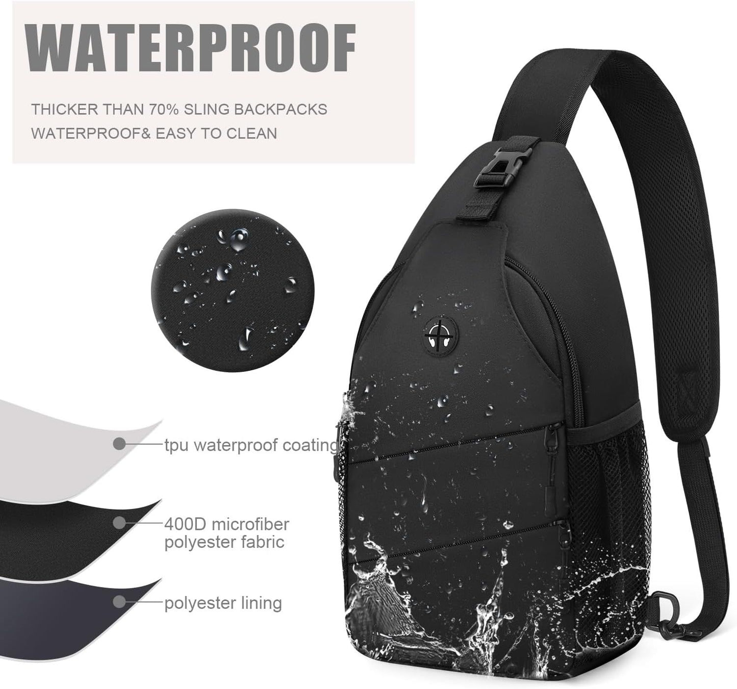 Crossbody Bags for Women Men Trendy Sling Bag Backpack Casual Chest Bag with Convertible Shoulder Strap