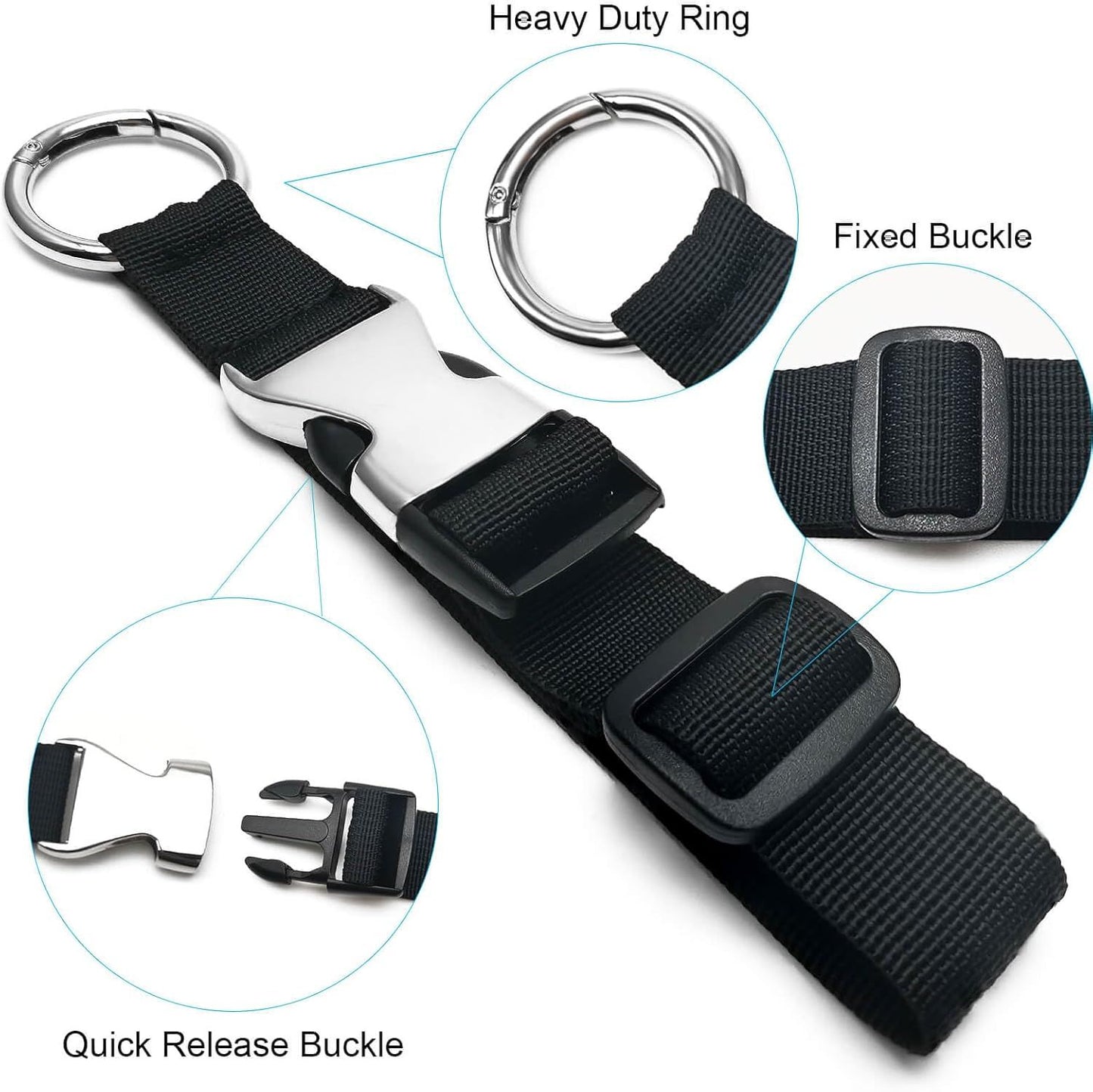 Add a Bag Luggage Straps Jacket Gripper Luggage Straps Baggage Suitcase for Travel Belt Luggage with Buckle Adjustable Luggage Accessories(Black)