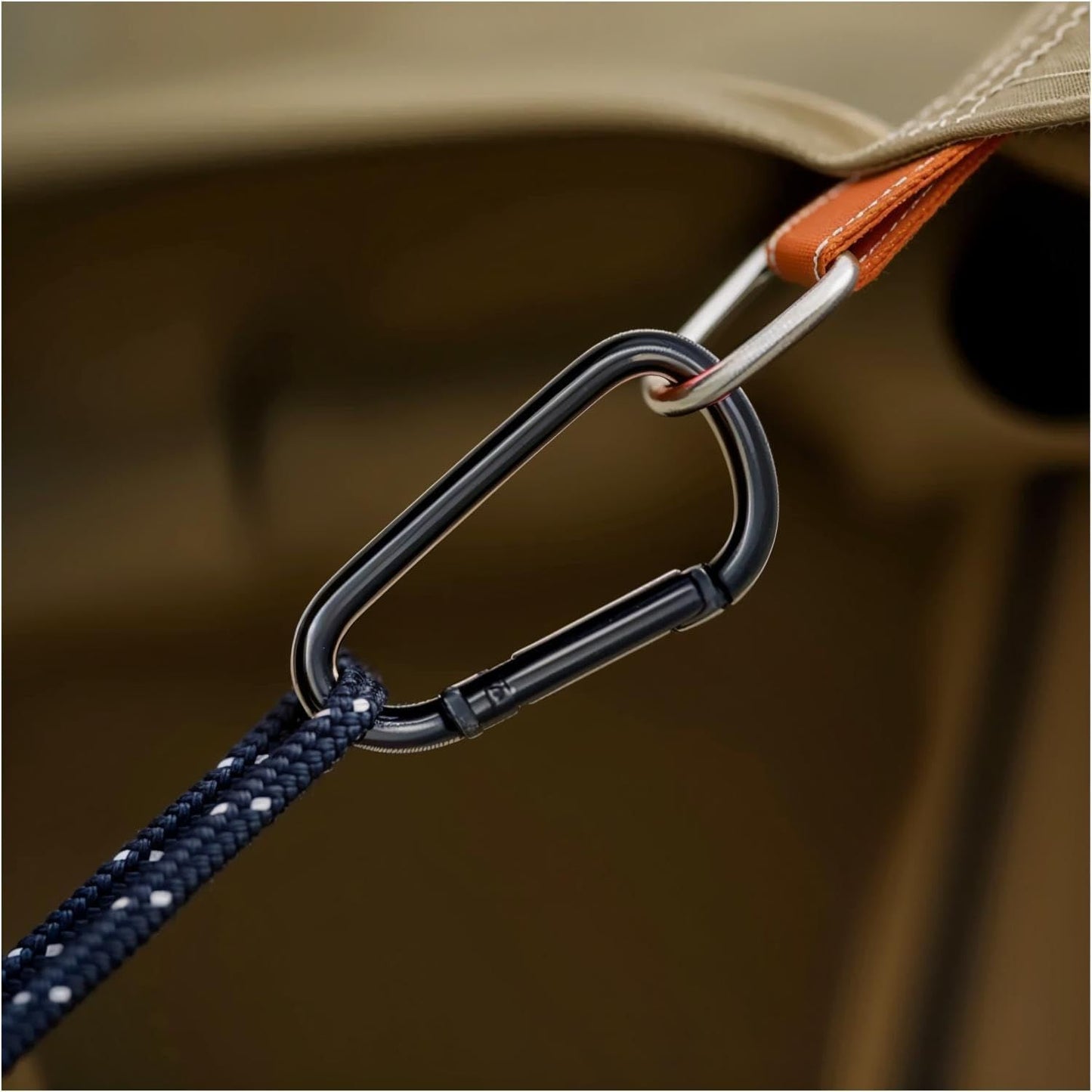 Black Carabiner Clip, Includes Mini 2 Inch Carbineers, Small 2.3" D Ring Clip, Large 3 Inch Carabiner Heavy Duty, Aluminum Caribiner Keychain Hook for Backpack Hiking Camping
