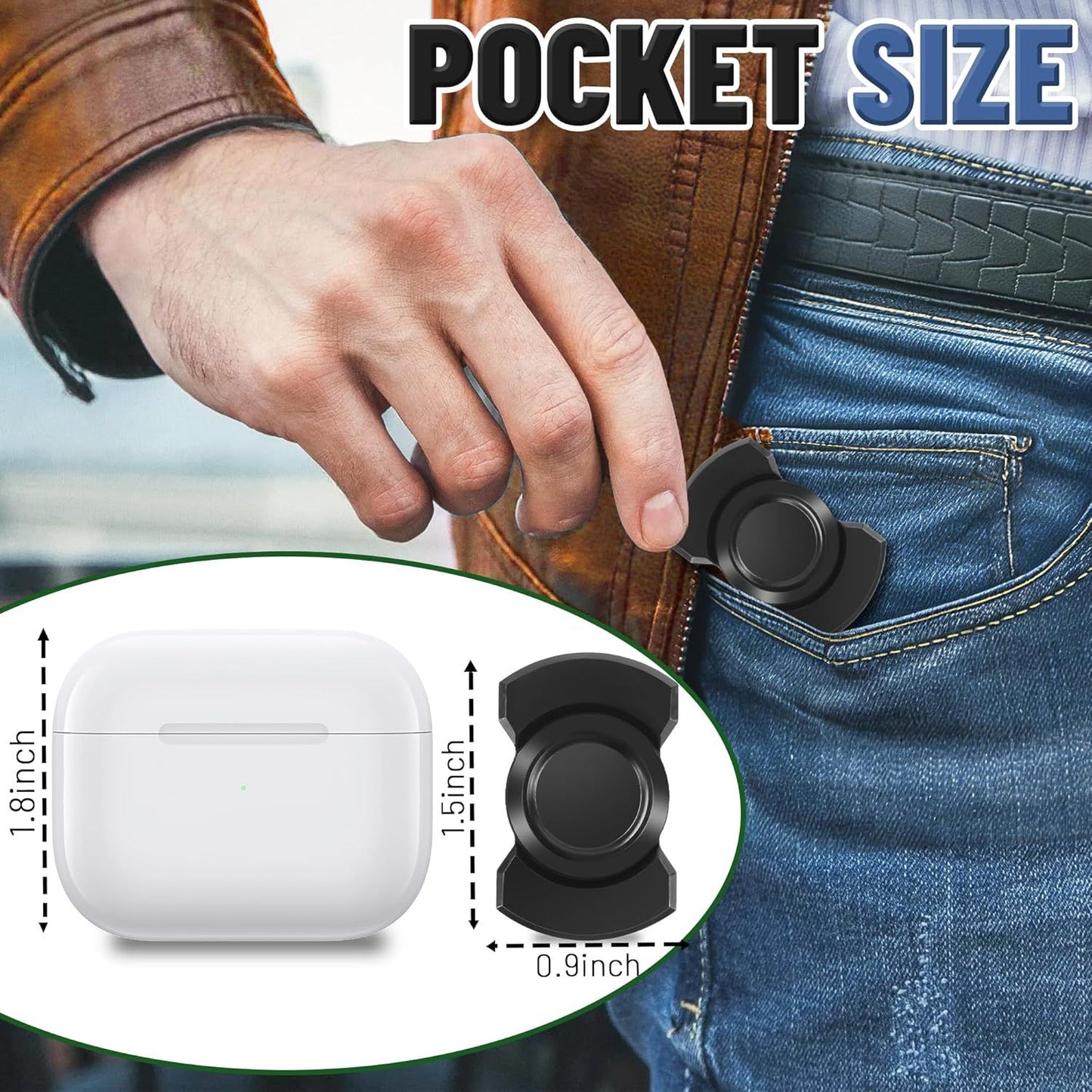 3-in-1 Fidget Spinner Toy for Adult Metal Slider Clicker Spinner Magnetic for Adult Men Office Desk Toy Stress Anxiety Relief ADHD Magnet EDC Cool Gadget Gifts for Teen Boy Easter Basket Stuffer