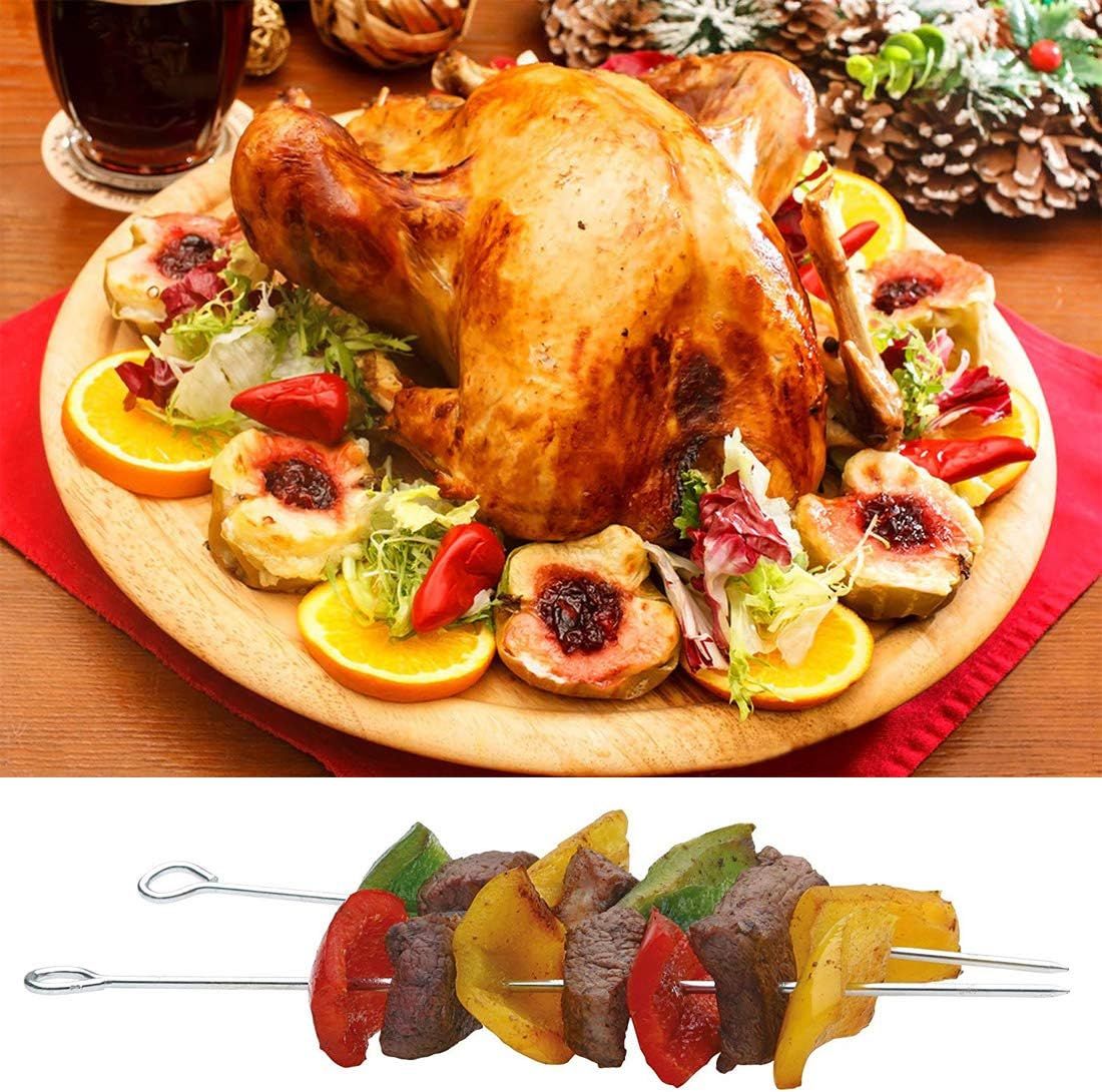 5.9 Inch Stainless Steel Skewer Grilling Shish Kebob,Cocktail Sticks,Reusable Martini Glass Picks 50pcs