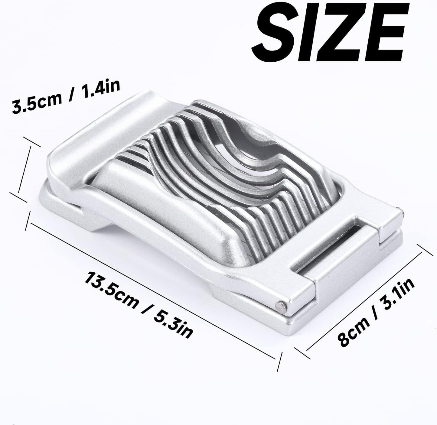 2 Packs Egg Slicer,Strawberry Slicers, Stainless Steel Wire Egg Slicer for Hard Boiled Eggs, Heavy Duty Aluminum Base Metal Egg Cutter for Egg Strawberry Soft Fruit & Food, Dishwasher Safe