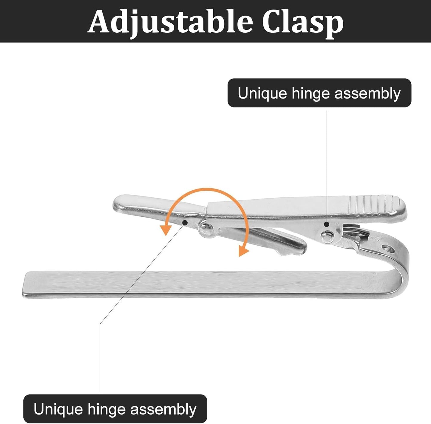 3 Pack Silver Tie Clips for Men, Classic Tie Clips for Men Silver with Adjustable Clasp Ideal for Professional Office Wear and Formal Events