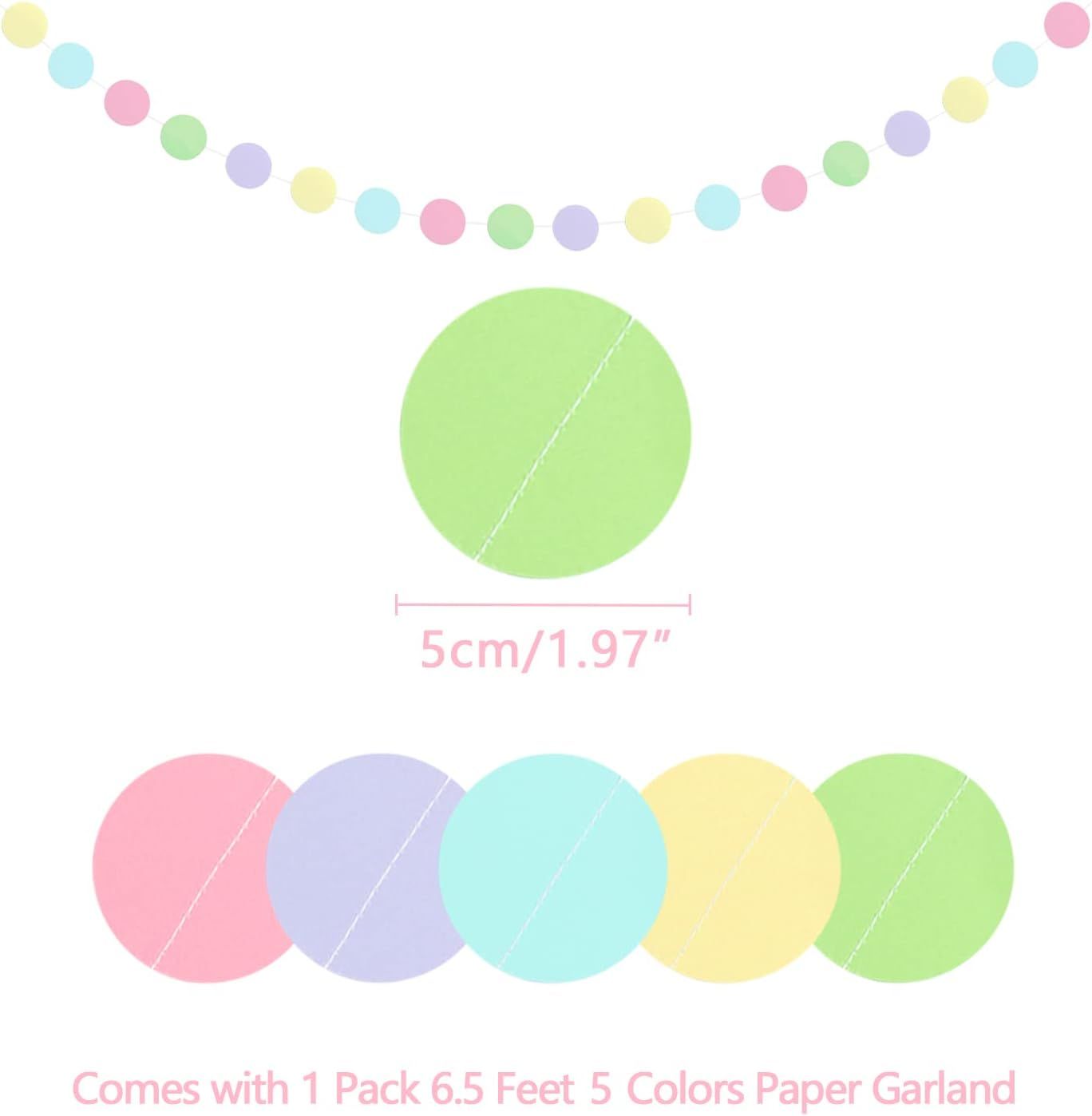 Macaron Birthday Decorations - 20-Pc Set with Pre-Strung Happy Birthday Banner, Tissue Paper, Garland, Swirls | Pastel Party Supplies for Women Girls Baby Shower, Adults Birthday Party Decor