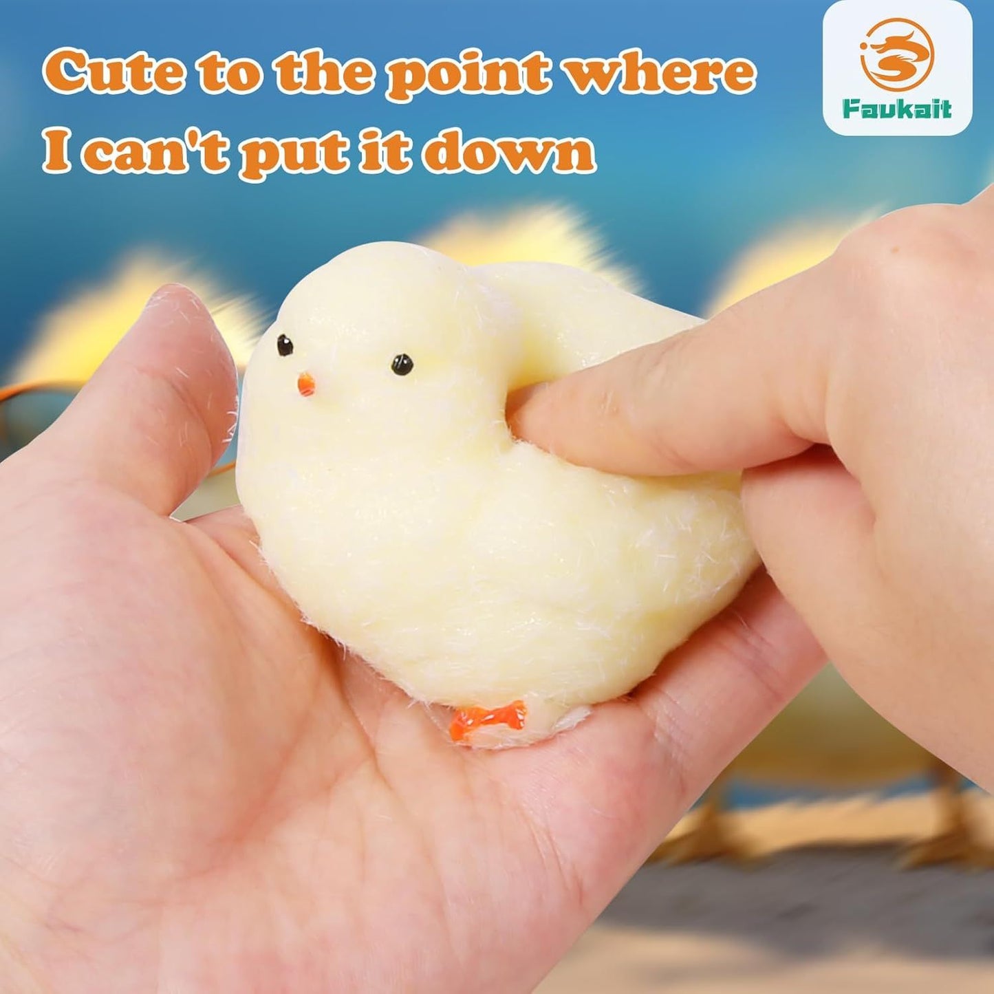 Handmade Chick Squeeze Toys Ultra Soft Squishy Fidget Toys Silicone Squishies Toys for Stress Relief ( Chicken ) (1pcs)