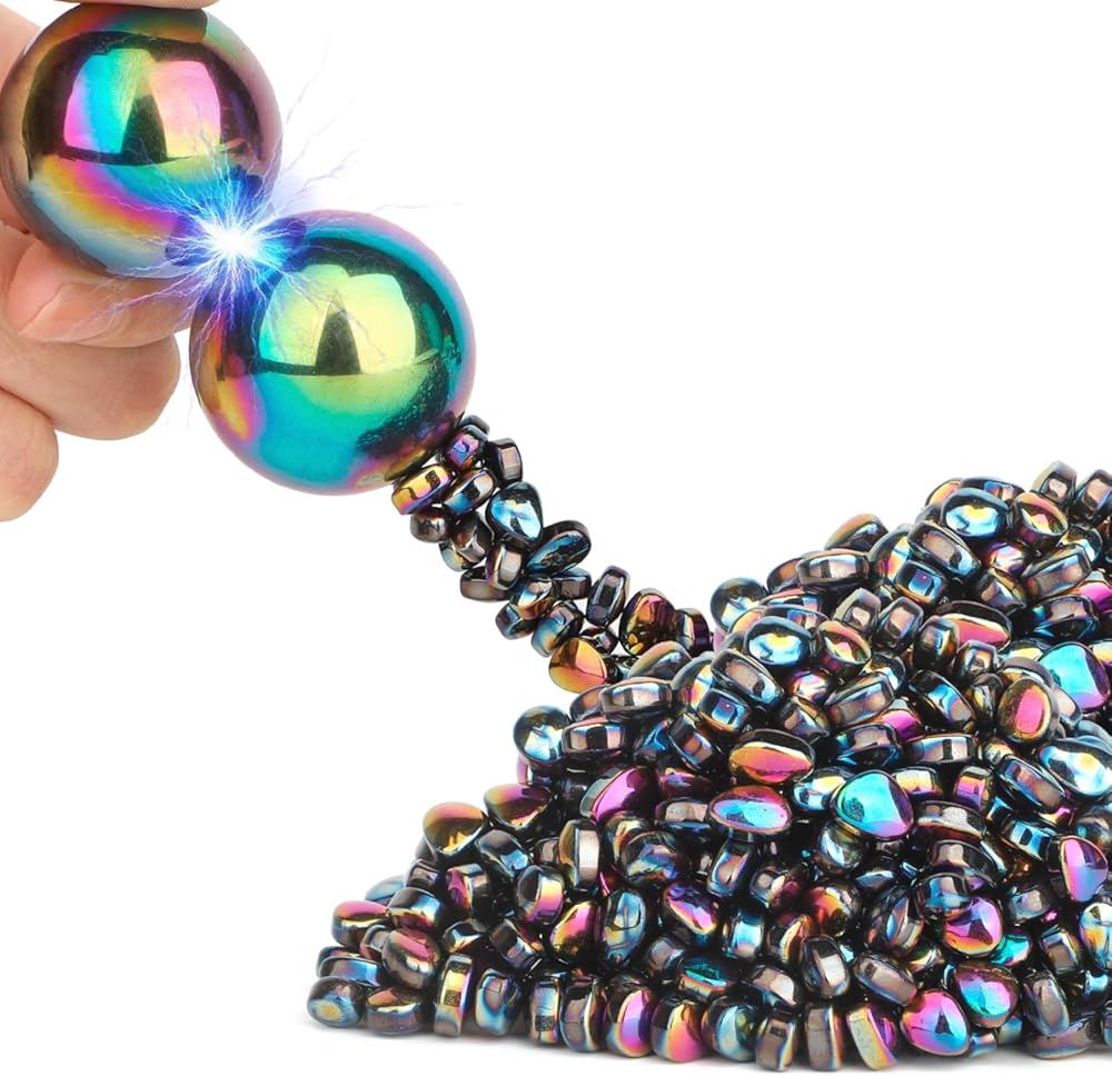 Magnet Slime Putty, Fidget Toy Ferrite Putty Beads, Hematite Magnetic Stones Eggs with 1.26 inch Magnet Balls, Cool Desk Toy, EDC Toy Science Kit Gift