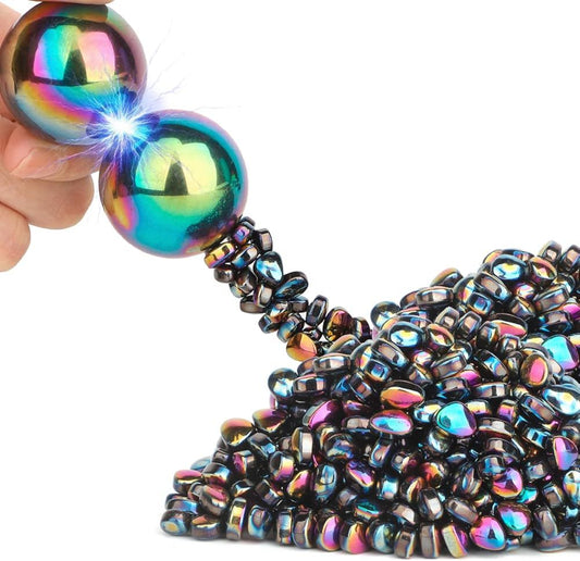 Magnet Slime Putty, Fidget Toy Ferrite Putty Beads, Hematite Magnetic Stones Eggs with 1.26 inch Magnet Balls, Cool Desk Toy, EDC Toy Science Kit Gift